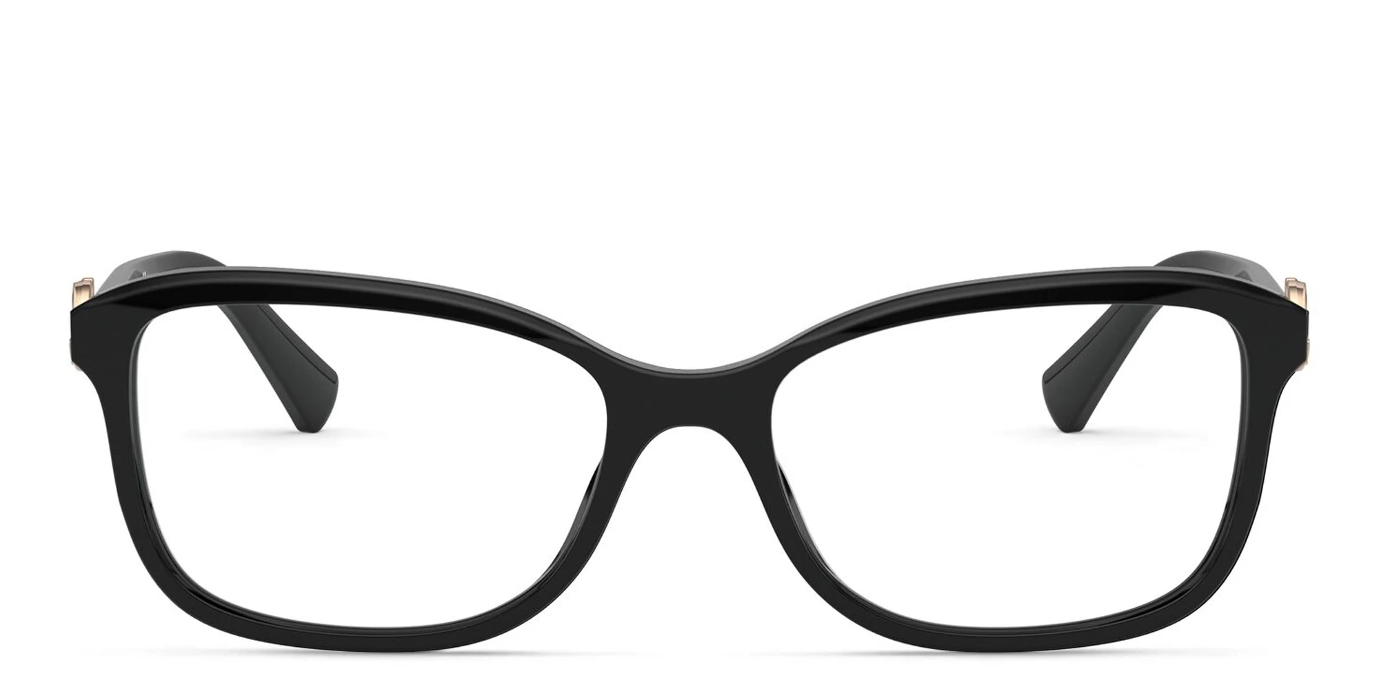 Shop BVLGARI Wide Cat Eye Eyeglasses in Black online.