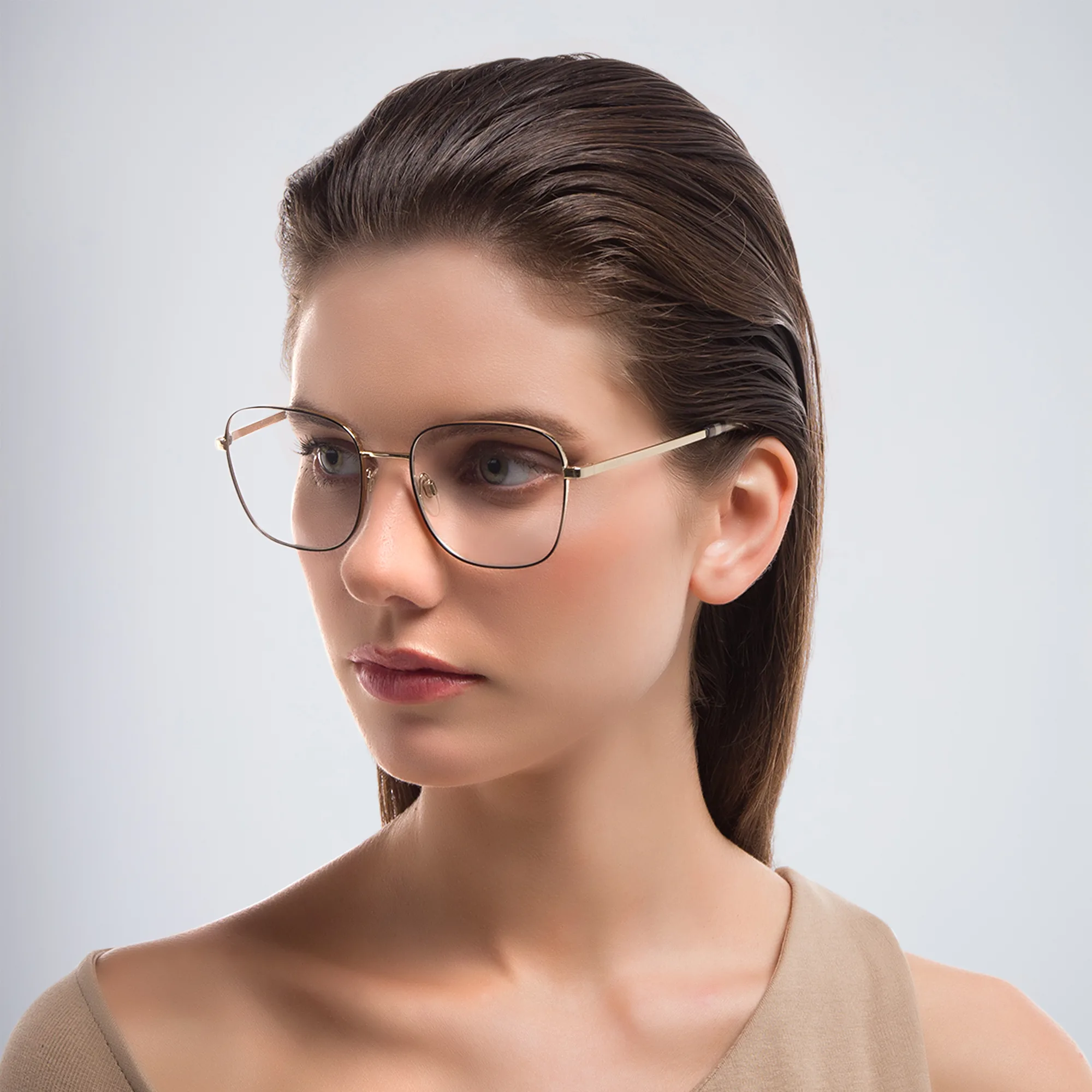 Shop BURBERRY Wide Square Eyeglasses in Black online.