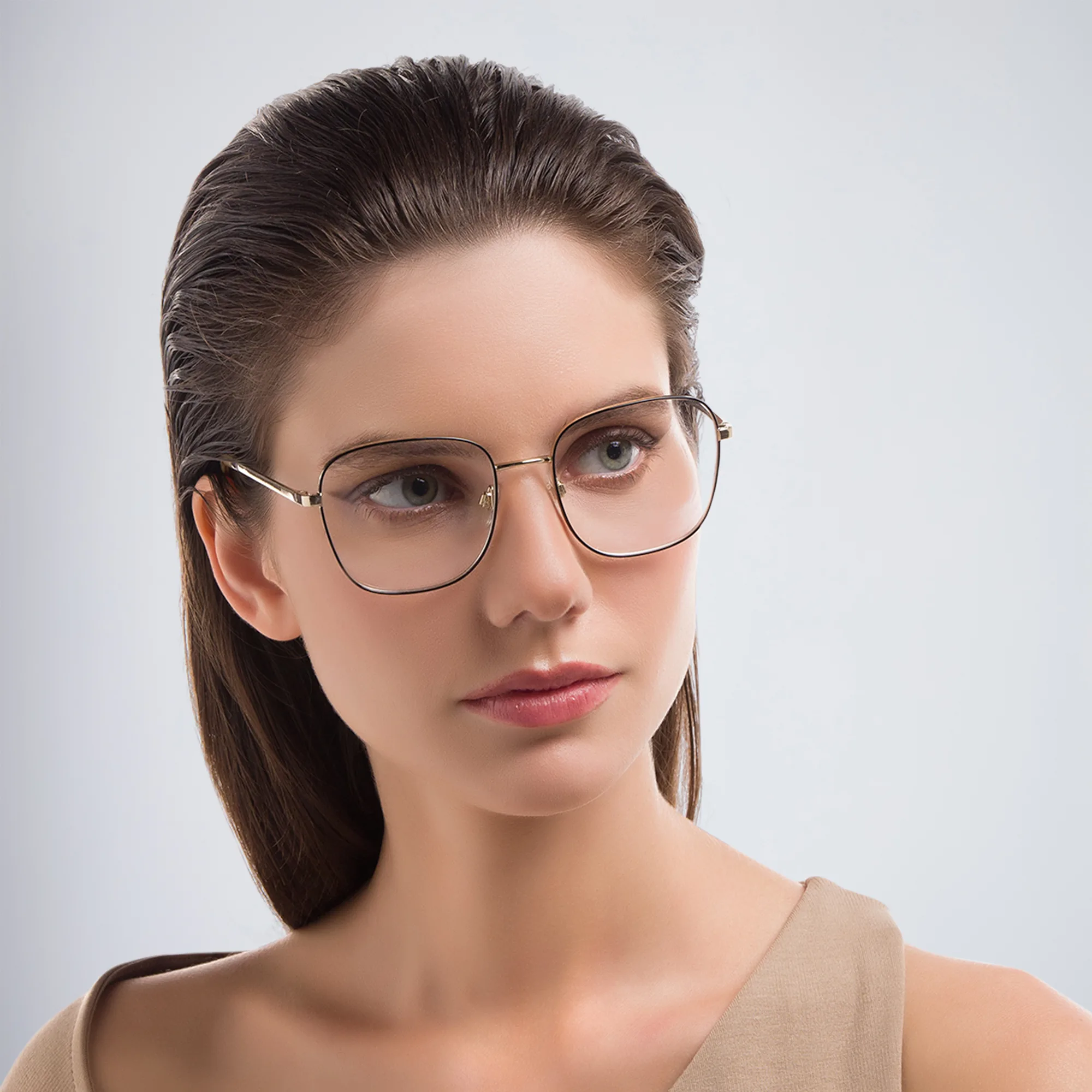 Shop BURBERRY Wide Square Eyeglasses in Black online.