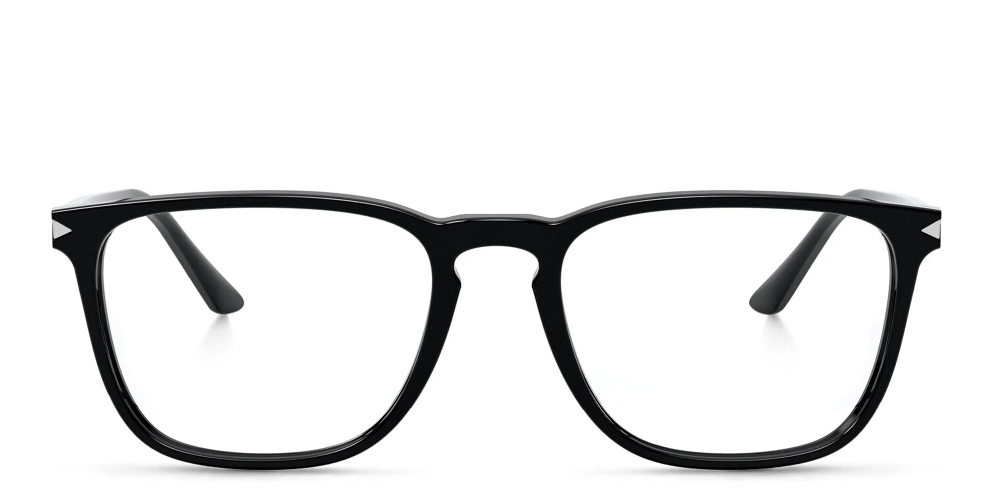 Shop GIORGIO ARMANI Wide Square Eyeglasses in Black online.