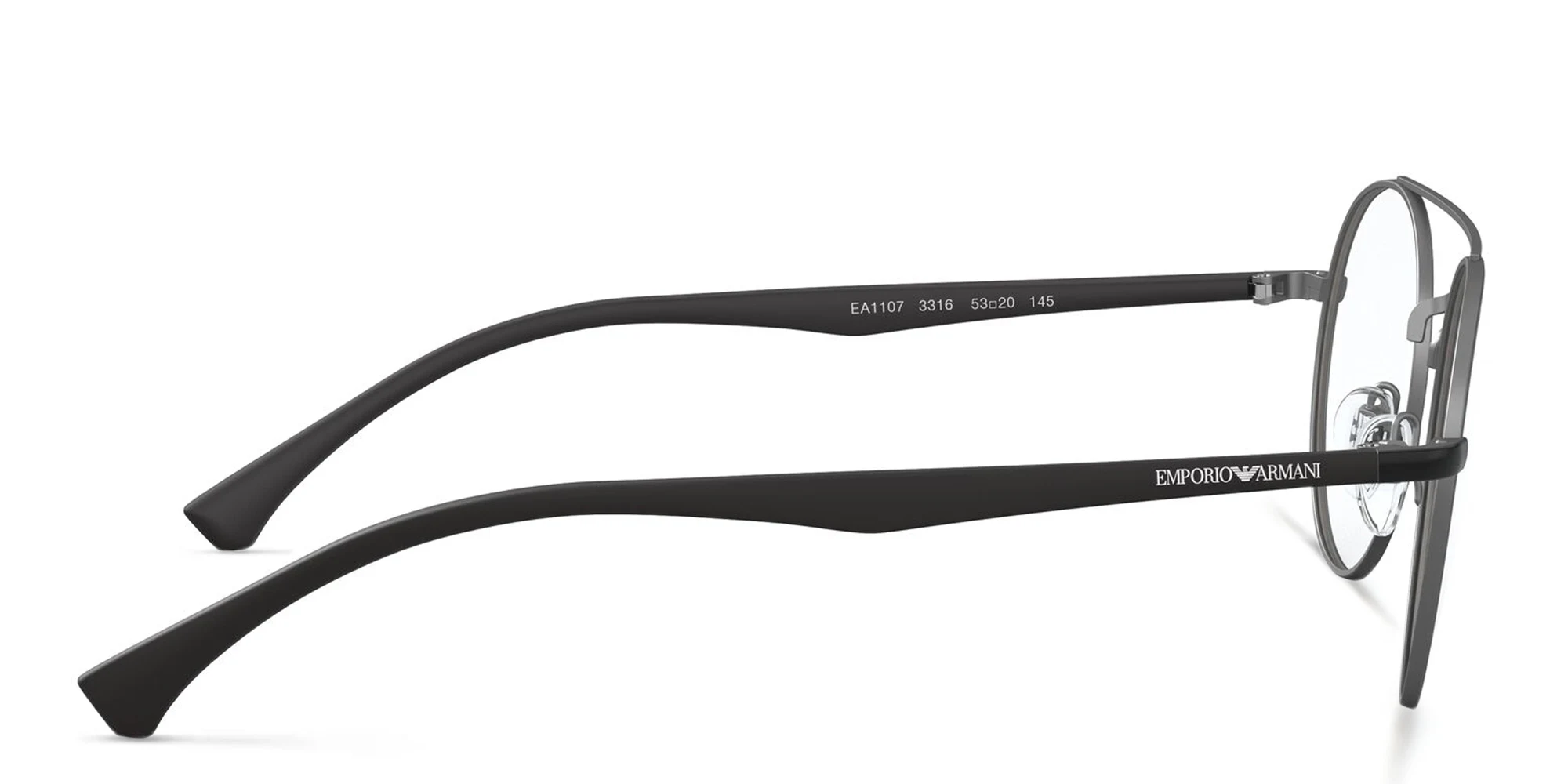 Shop Emporio Armani Round Eyeglasses in Black online.