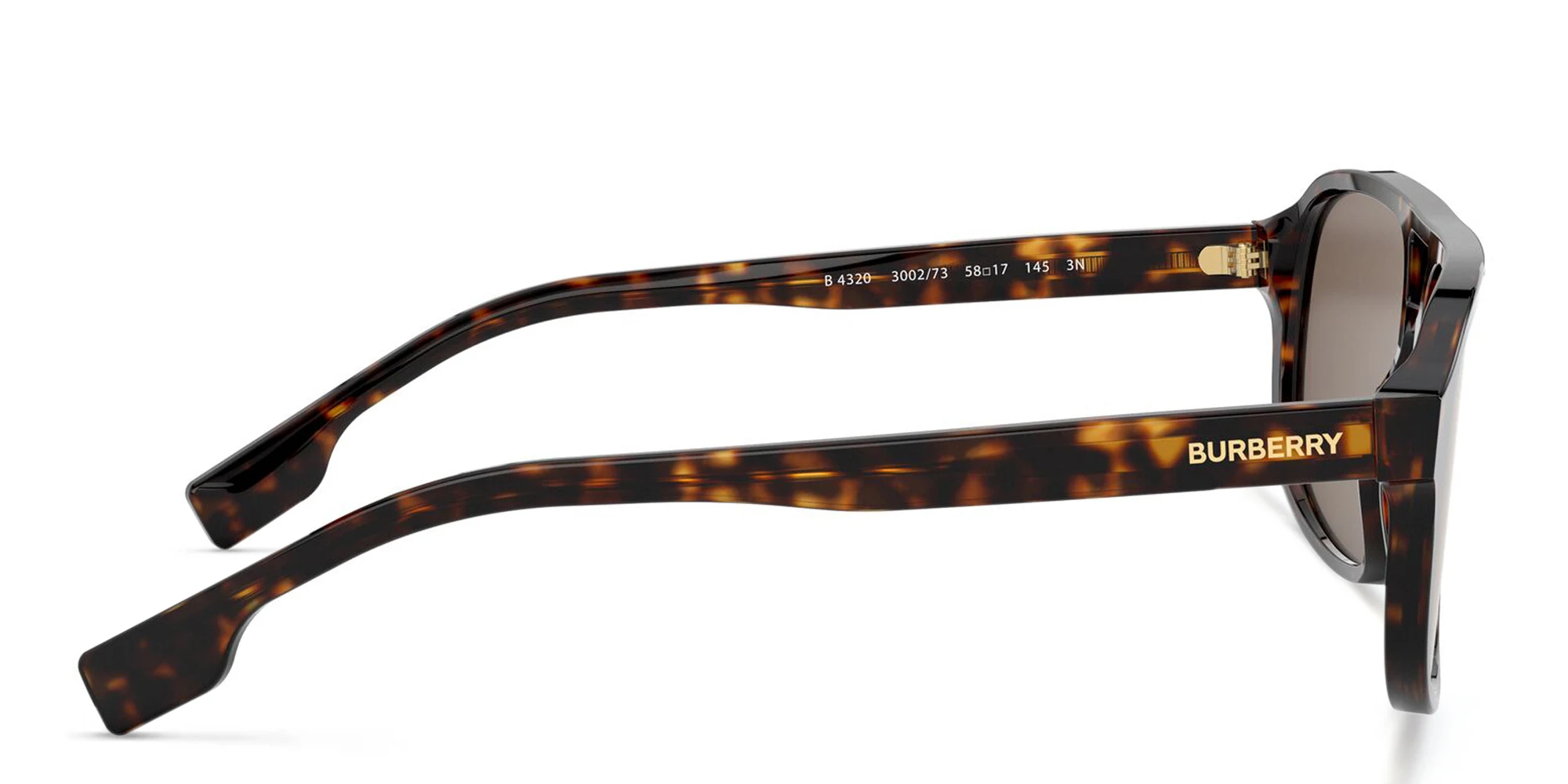 Shop BURBERRY Square Sunglasses in Dark Havana online.