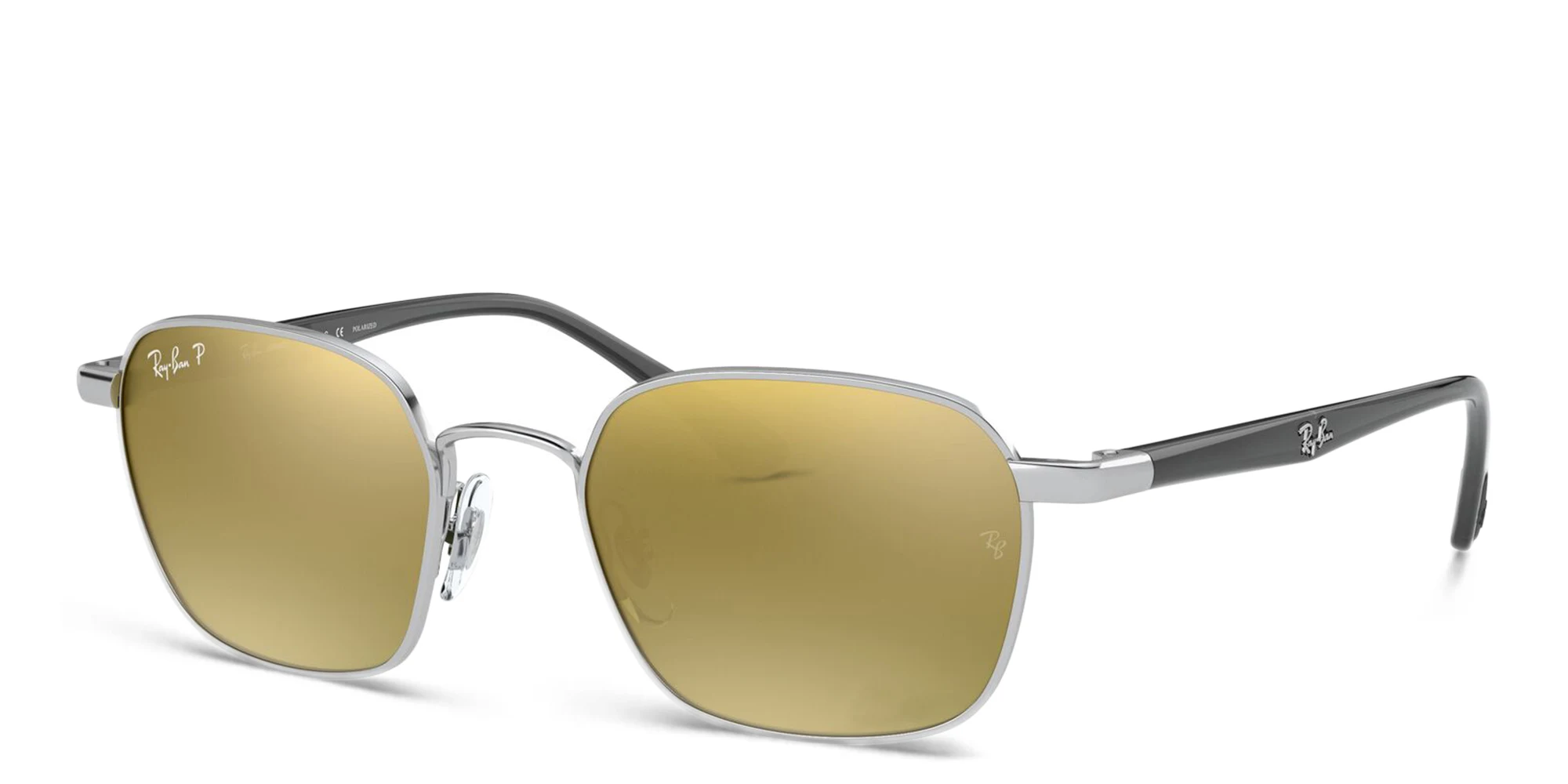 Shop Ray-Ban Square Sunglasses in Silver online.