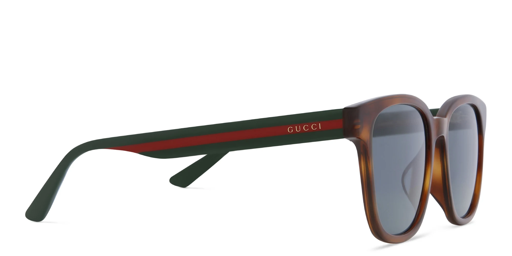 Shop GUCCI Rectangle Sunglasses in Havana online.