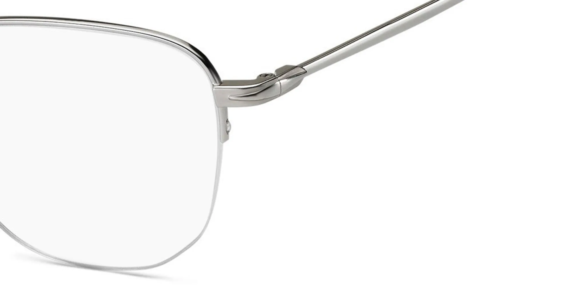 Shop DAVID BECKHAM Half Rim Square Eyeglasses in Palladium Havana online.