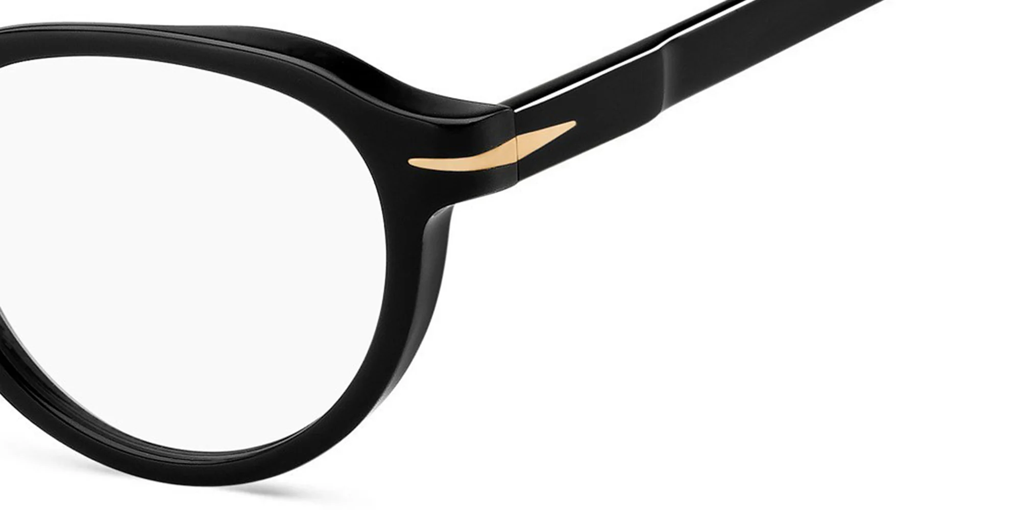 Shop DAVID BECKHAM Round Eyeglasses in Black online.