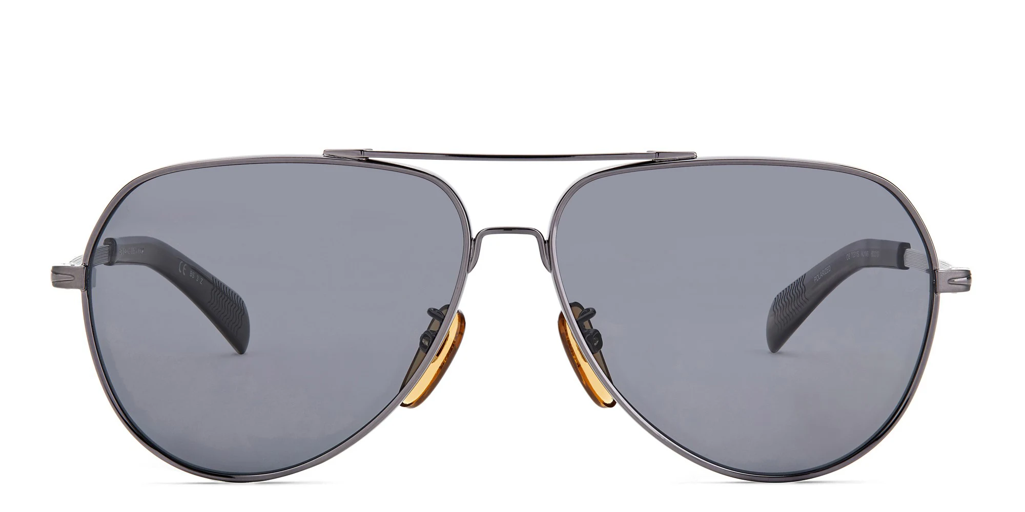 Shop DAVID BECKHAM Wide Aviator Sunglasses in Dark Ruthenium online.