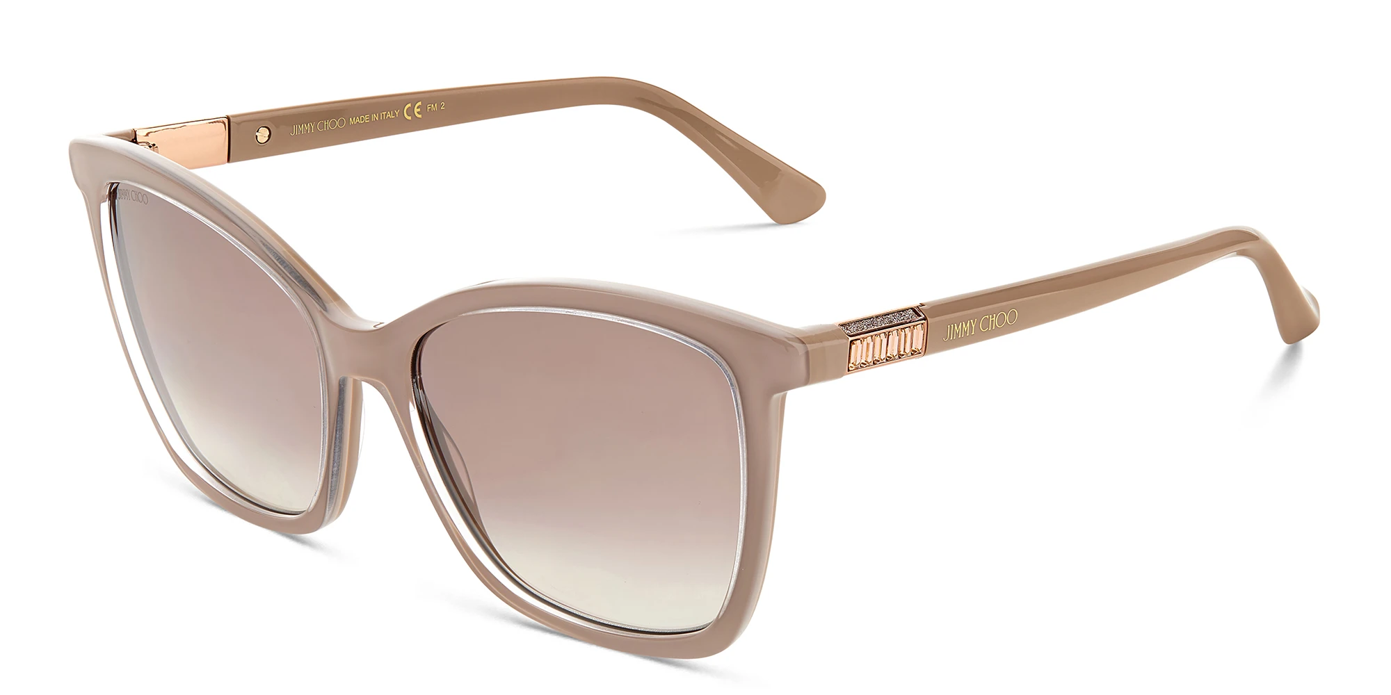 Shop JIMMY CHOO Cat-Eye Sunglasses in Nude online.