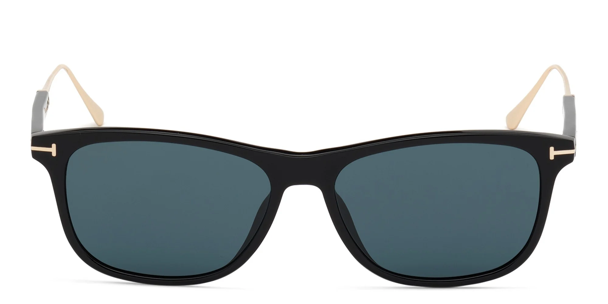 Shop TOM FORD Rectangle Sunglasses in Shiny Black online.