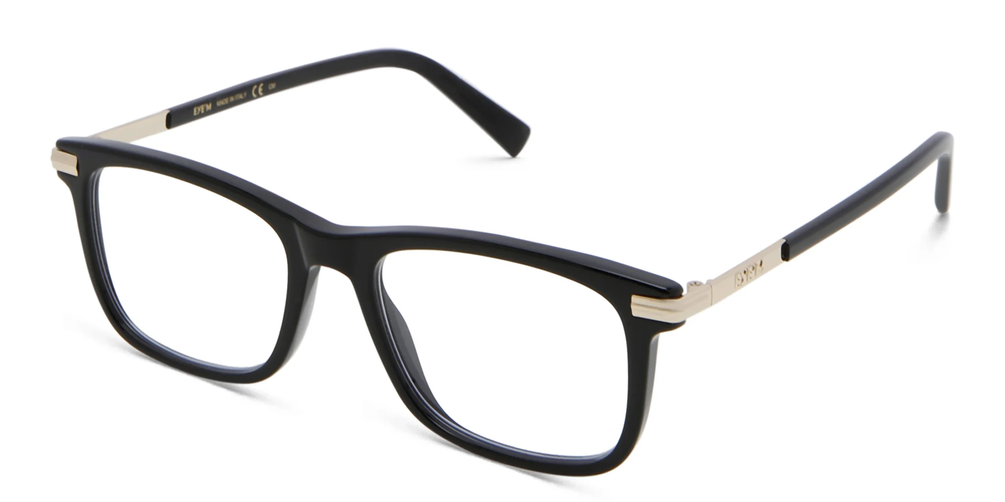 Shop EYE'M Square Eyeglasses in Black Gold online.
