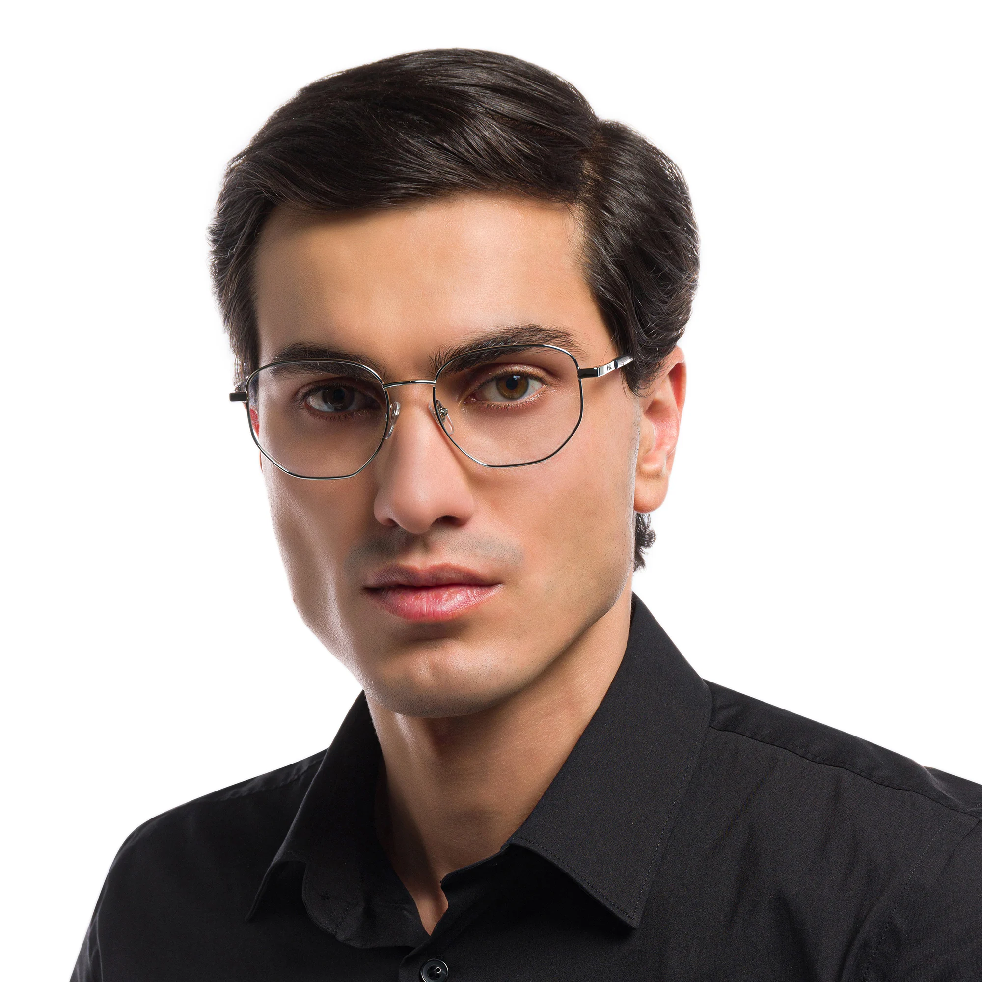 Shop EYE'M Irregular Eyeglasses in Silver online.