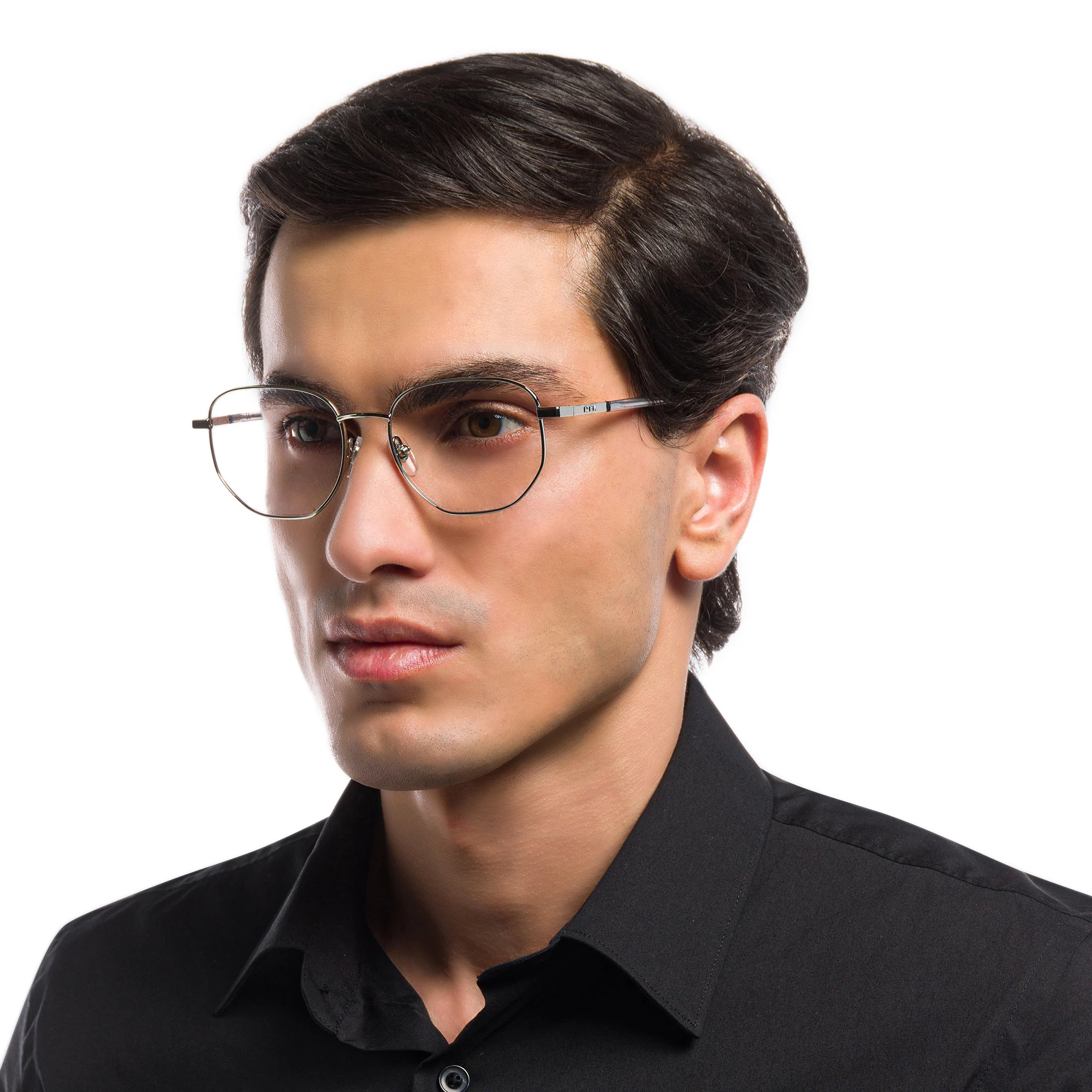 Shop EYE'M Irregular Eyeglasses in Silver online.