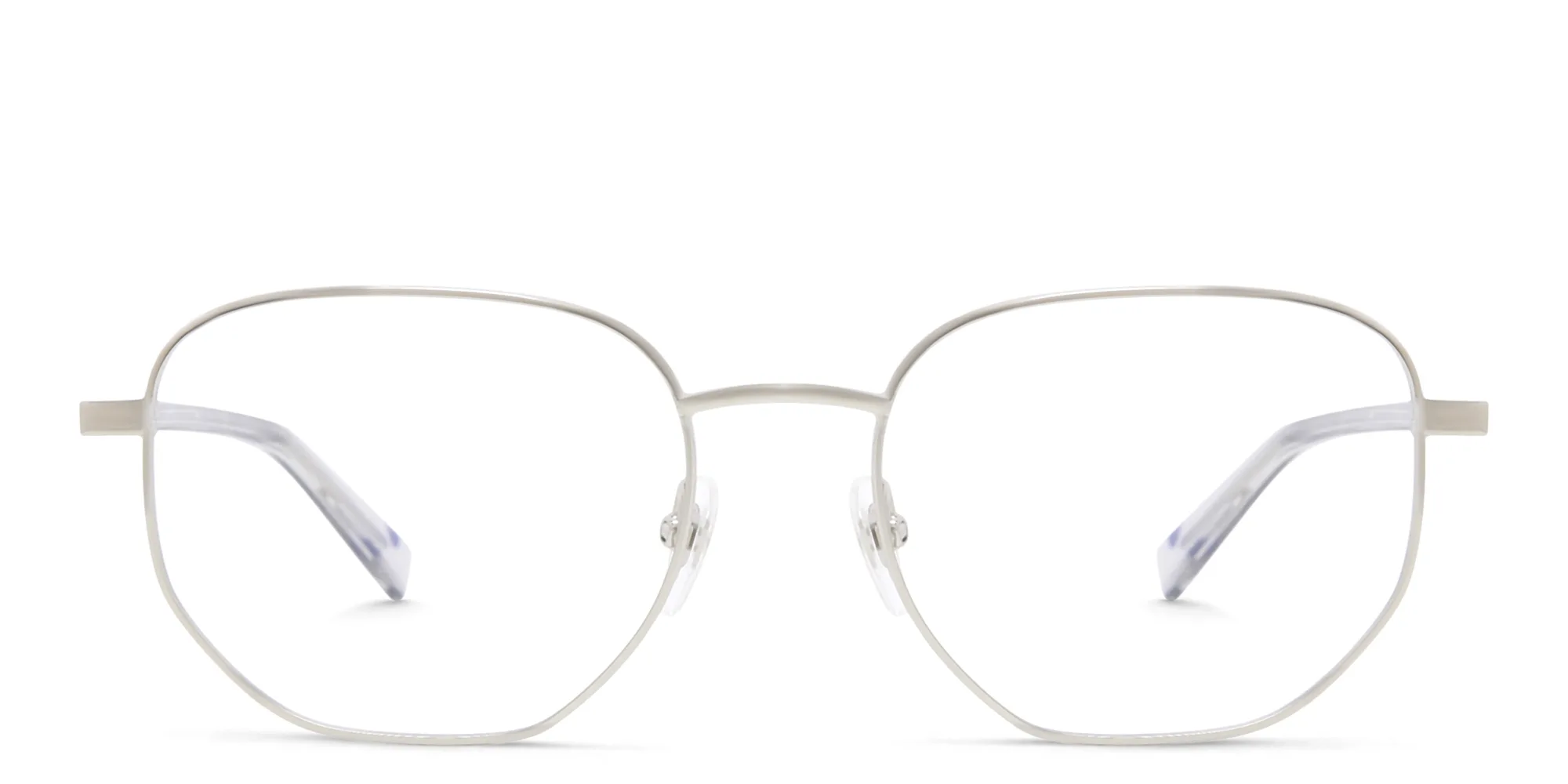 Shop EYE'M Irregular Eyeglasses in Silver online.