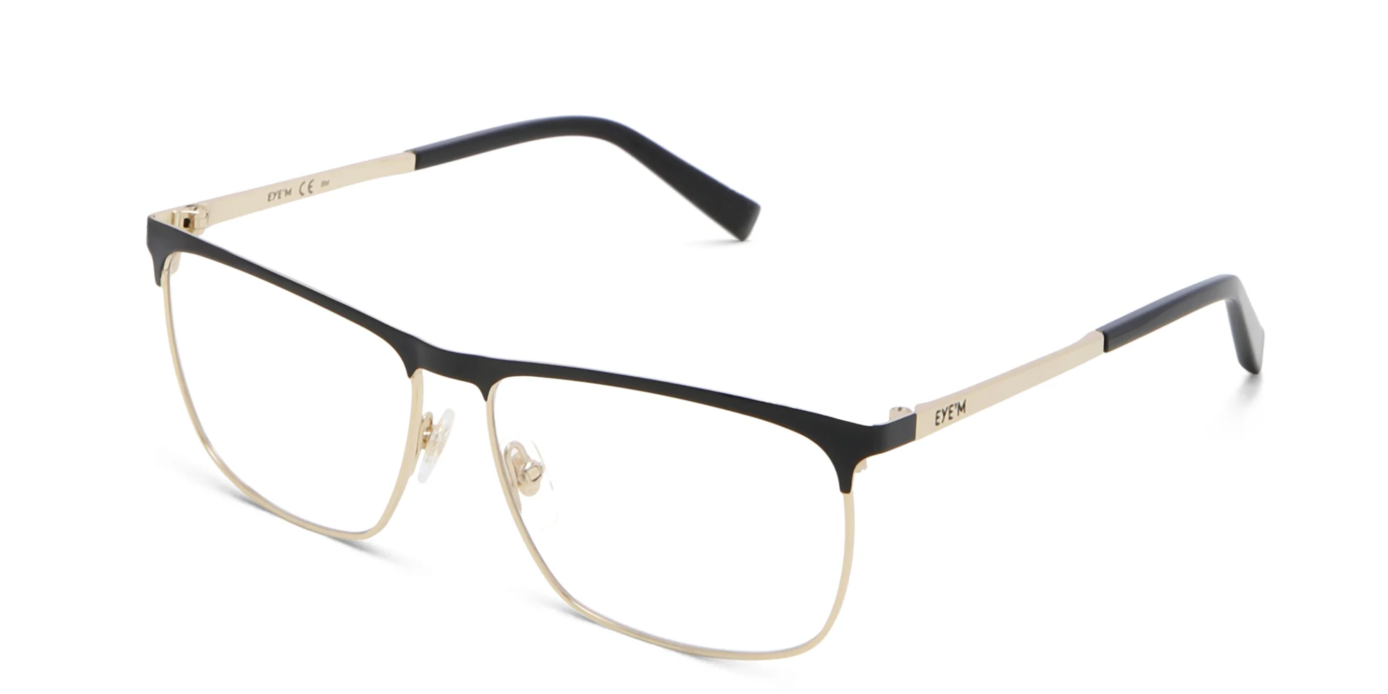 Shop EYE'M Wide Rectangle Eyeglasses in Black online.