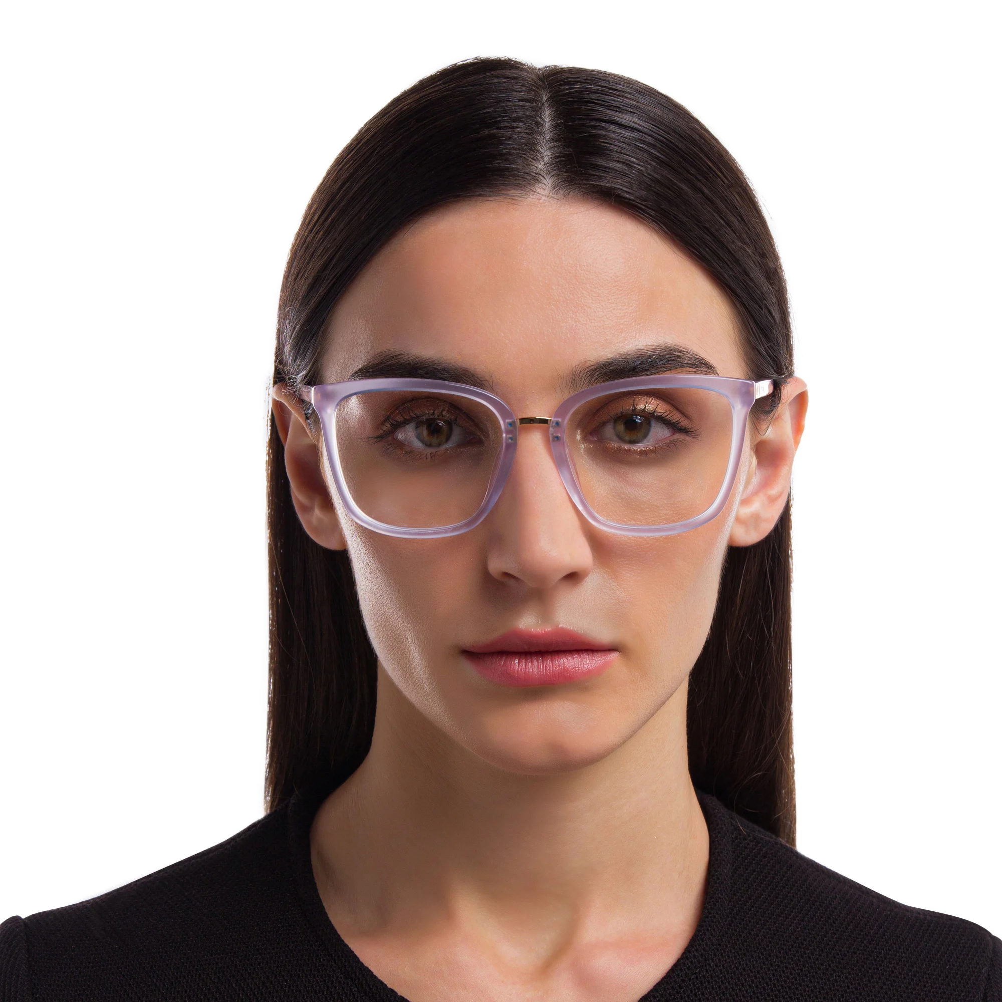 Shop EYE'M Square Eyeglasses in Purple online.
