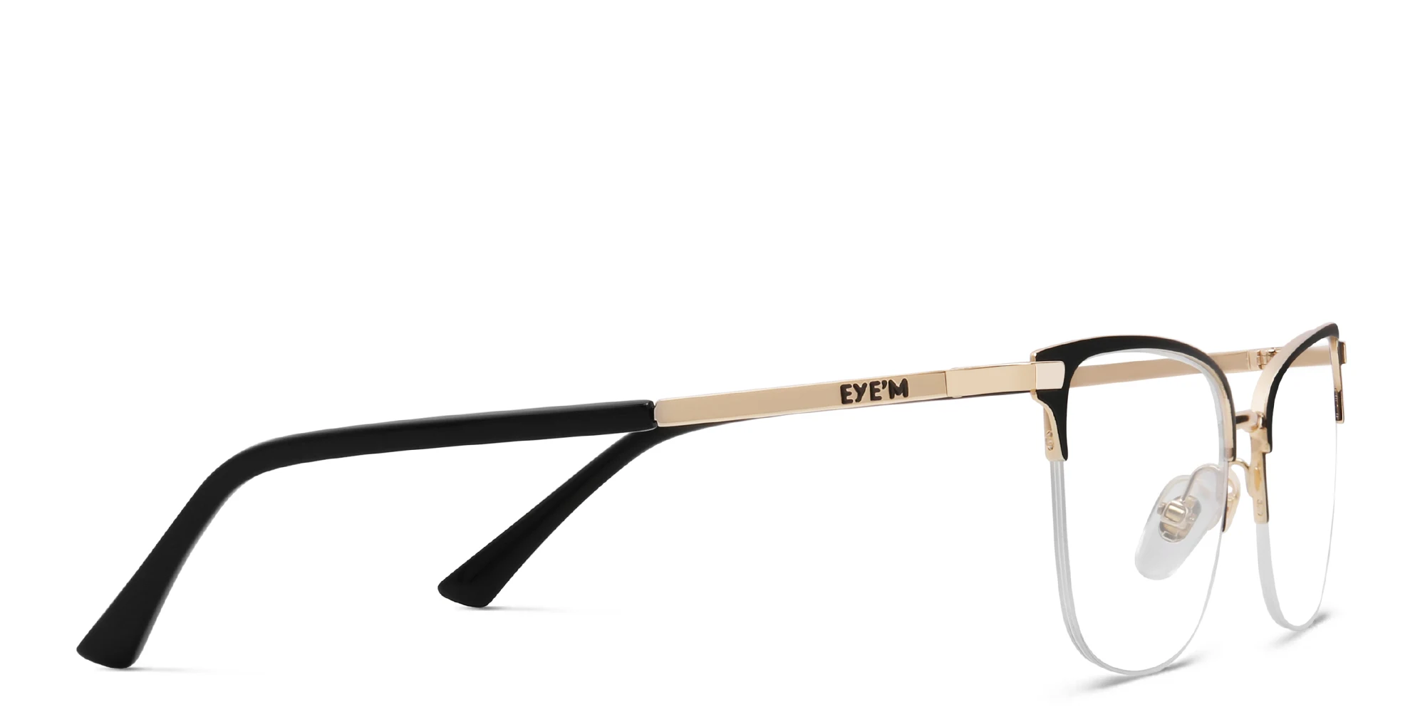 Shop EYE'M Half Rim Cat Eye Eyeglasses in Black online.