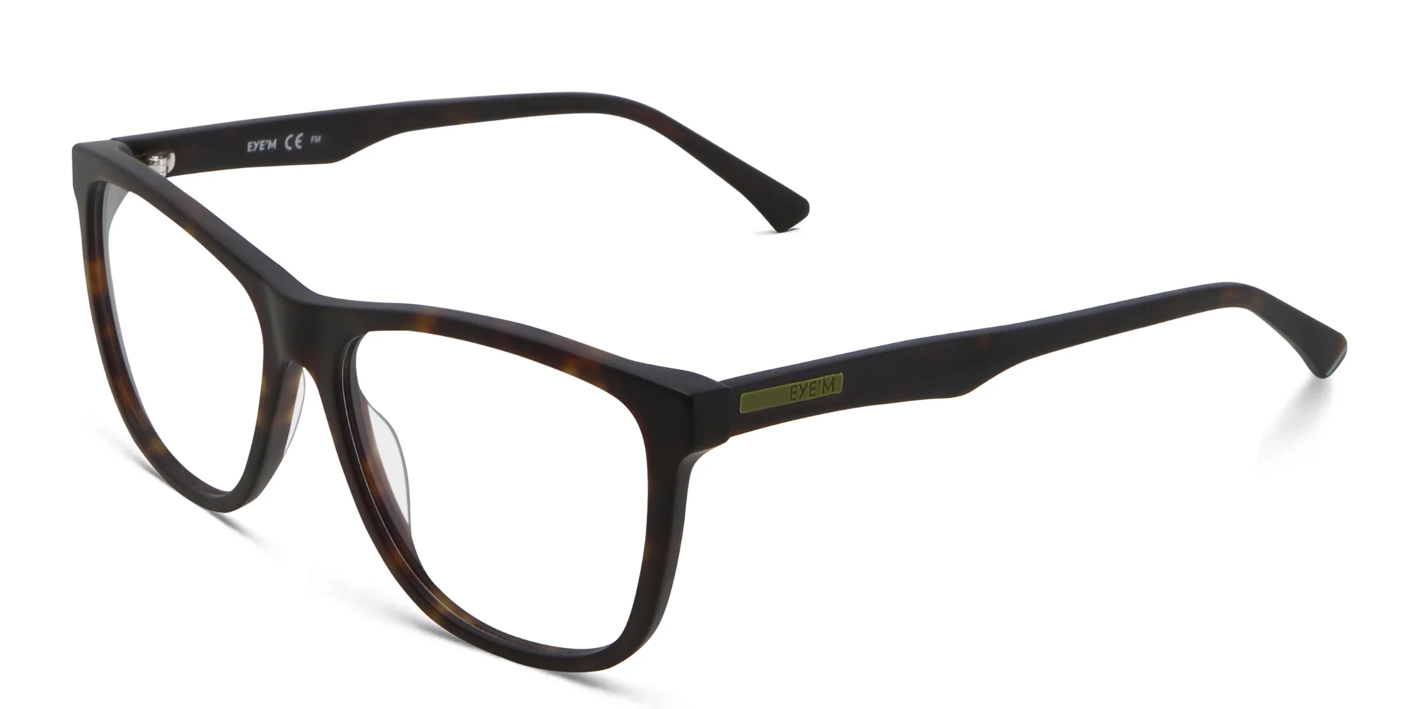 Shop EYE'M Wide Square Eyeglasses in Havana online.