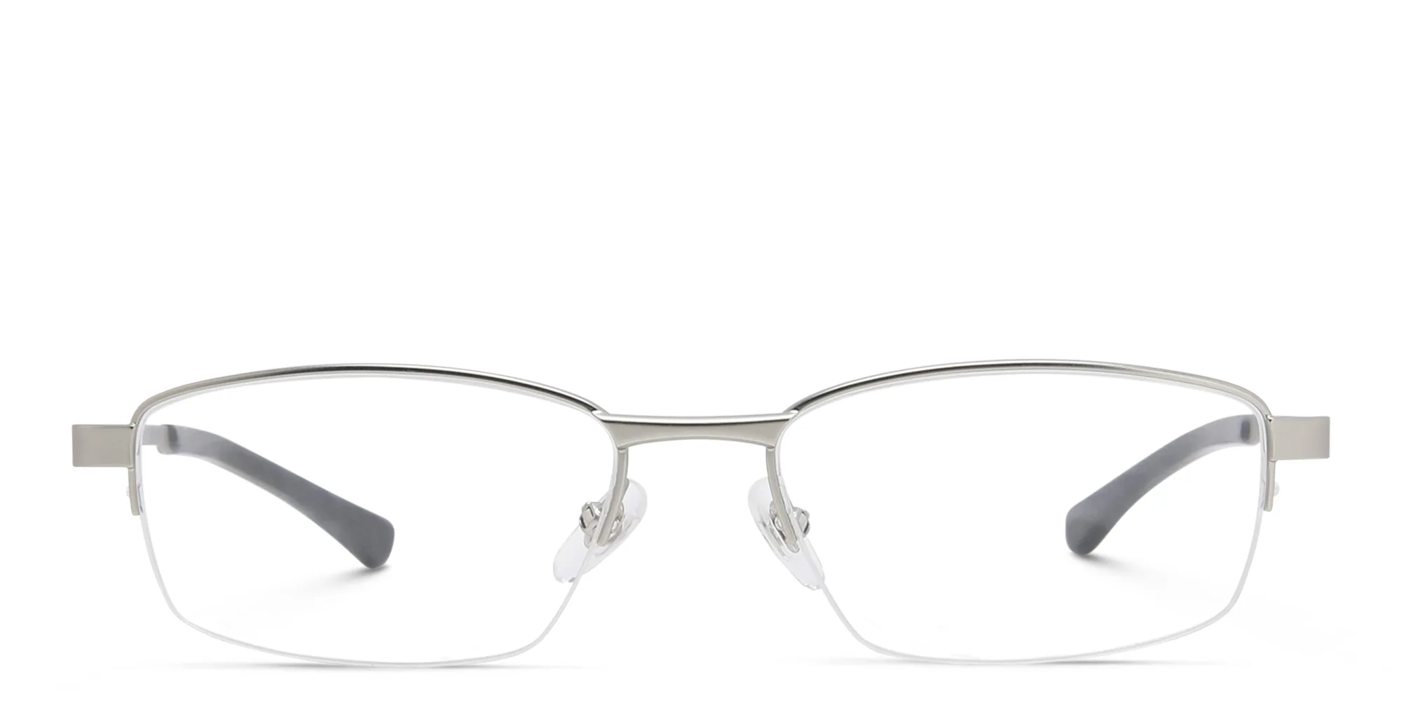 Shop EYE'M Half Rim Rectangle Eyeglasses in Silver online.