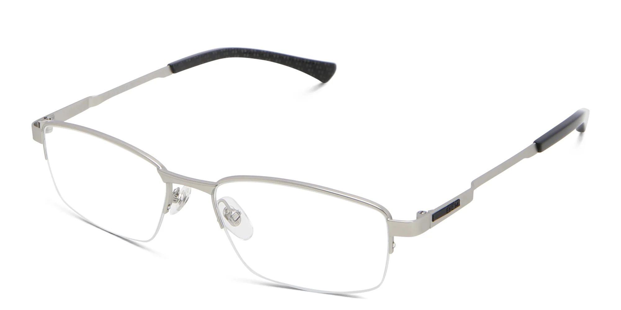 Shop EYE'M Half Rim Rectangle Eyeglasses in Silver online.