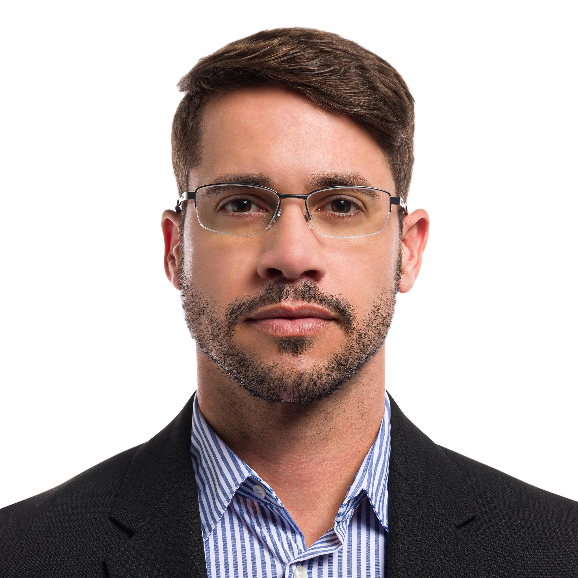 Shop EYE'M Half Rim Rectangle Eyeglasses in Gunmetal online.