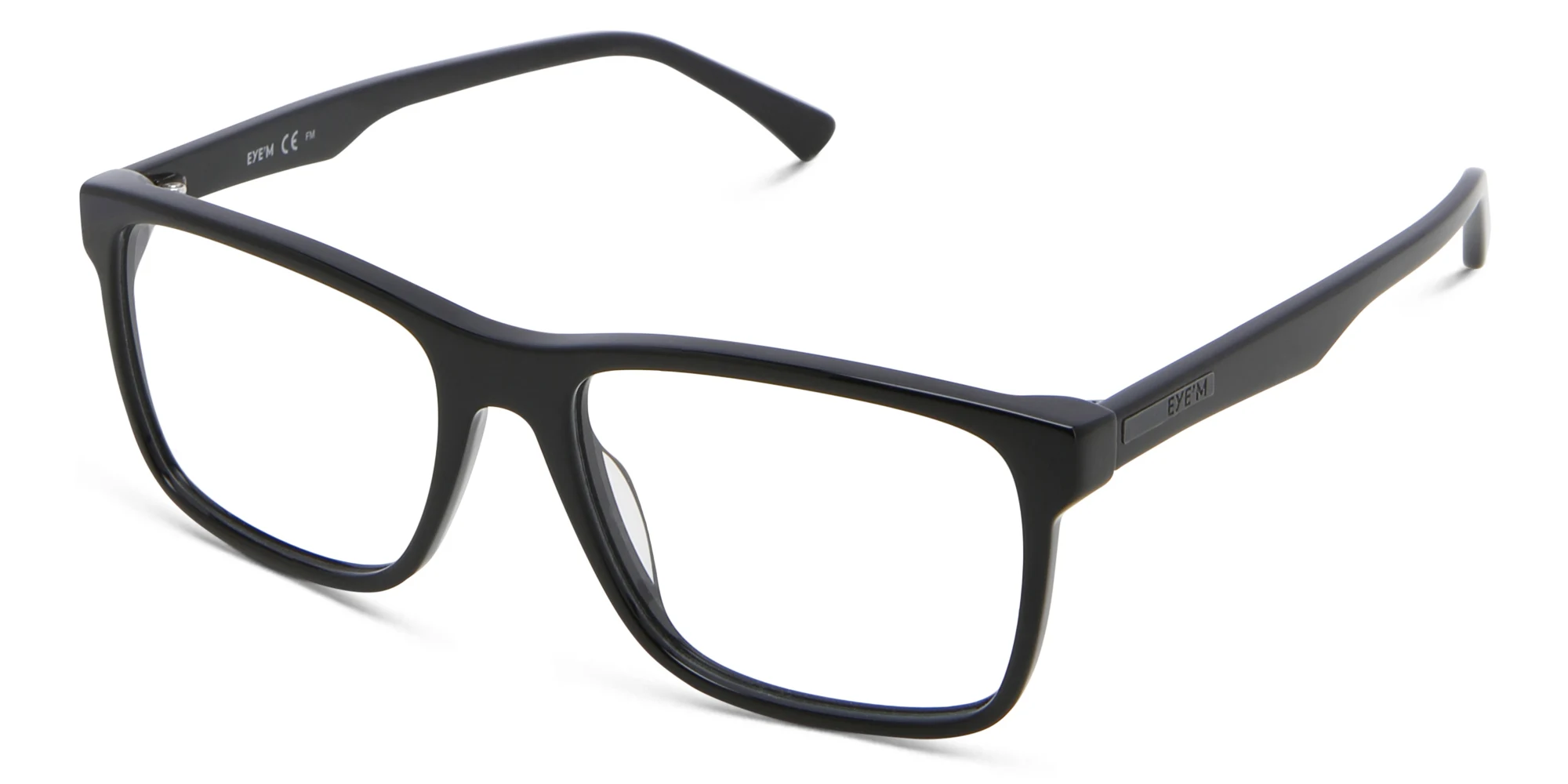 Shop EYE'M Rectangle Eyeglasses in Shiny Black online.