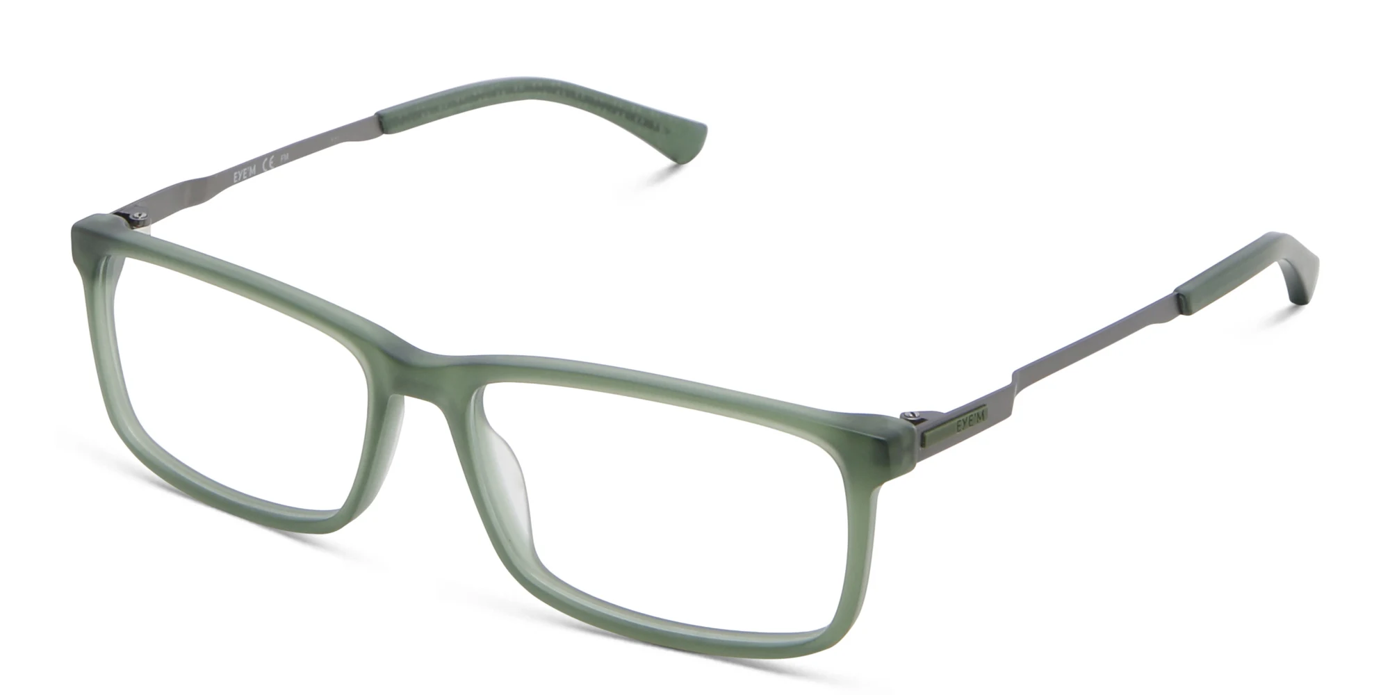 Shop EYE'M Wide Rectangle Eyeglasses in Green online.