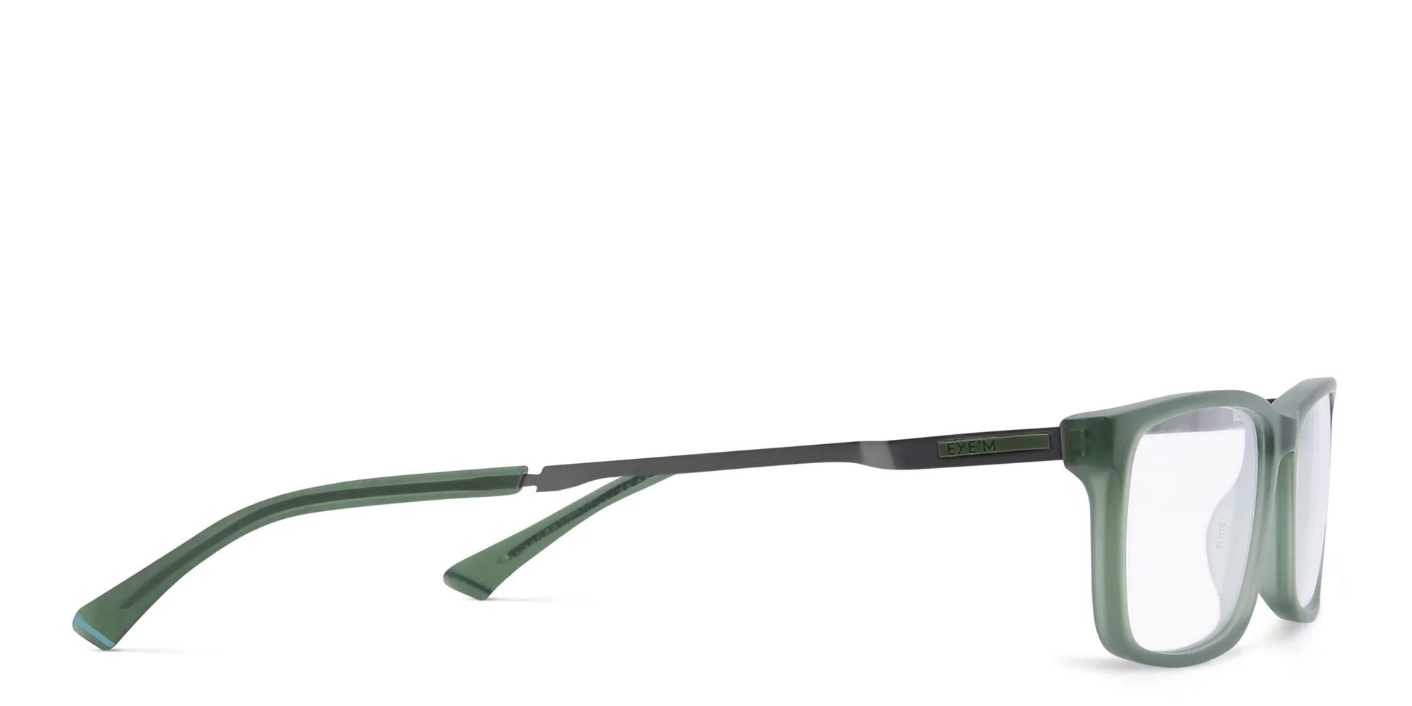 Shop EYE'M Wide Rectangle Eyeglasses in Green online.