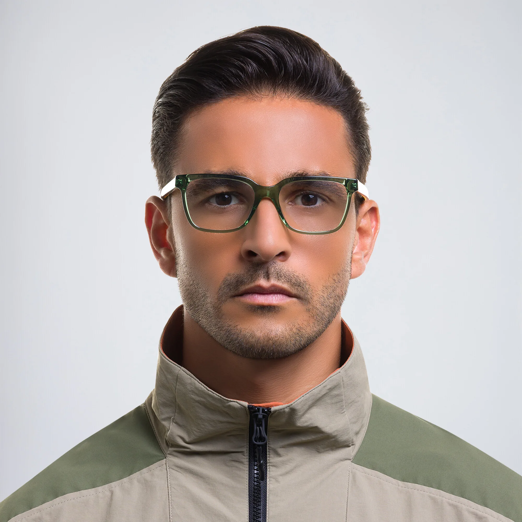Shop EYE'M Rectangle Eyeglasses in Green online.