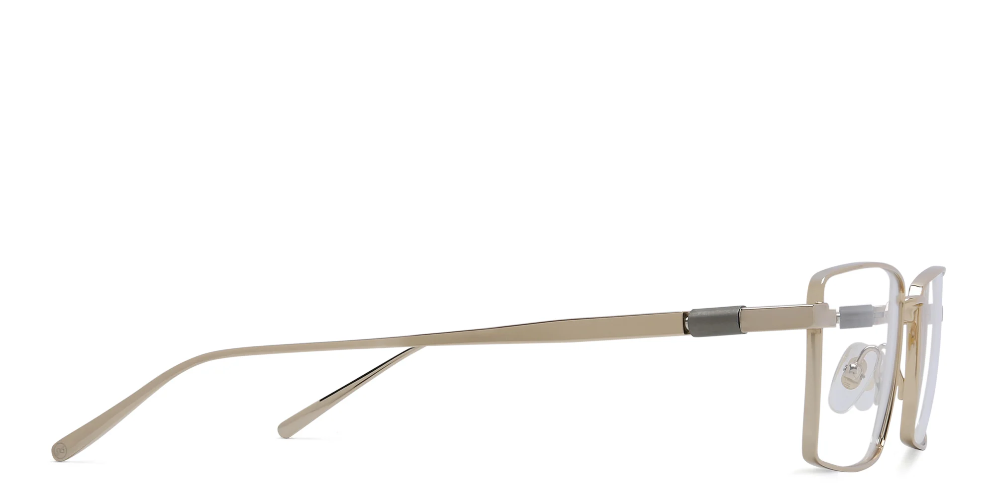 Shop EYE'M Rectangle Eyeglasses in Gold online.