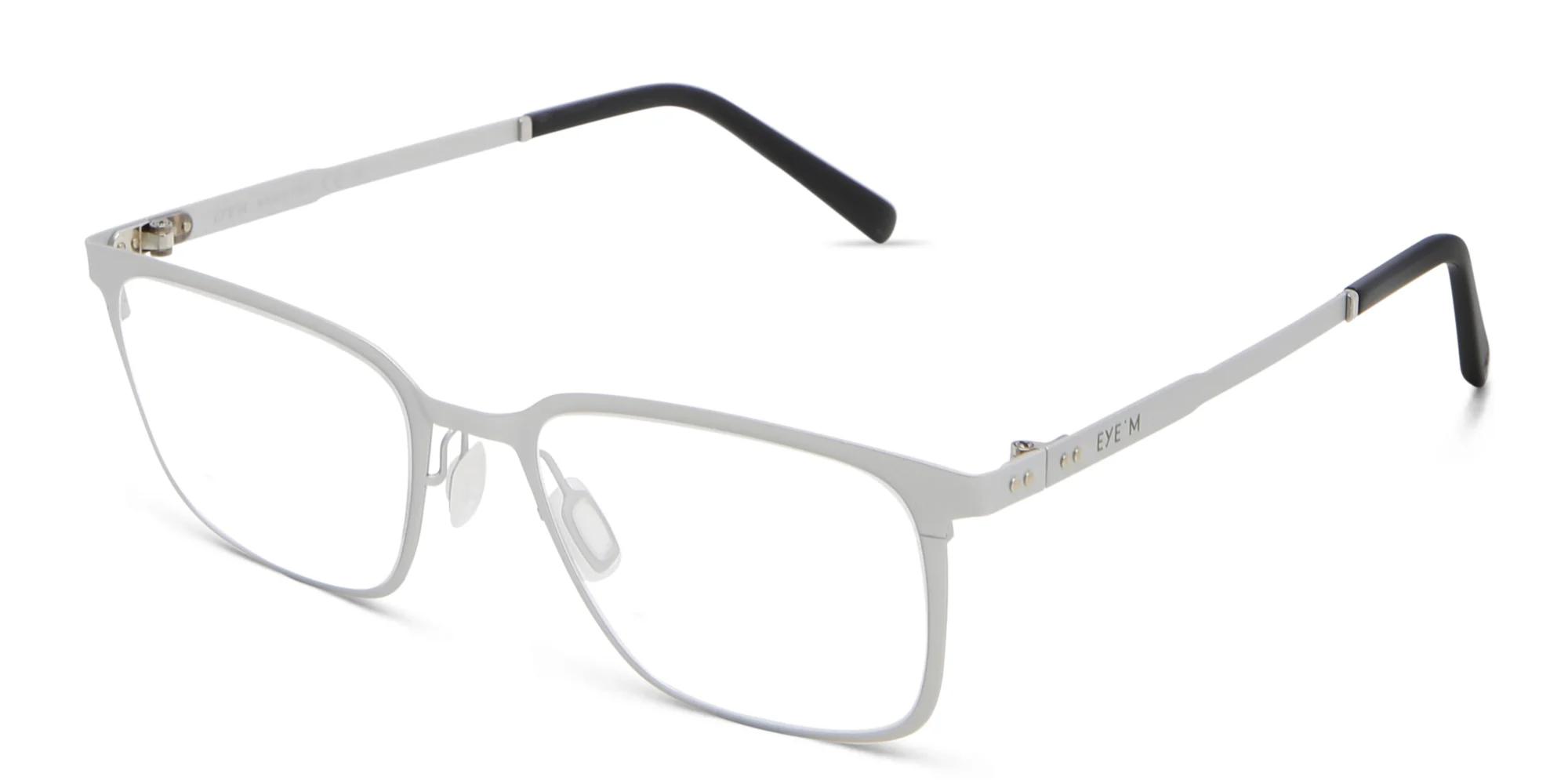 Shop EYE'M Rectangle Eyeglasses in Silver online.