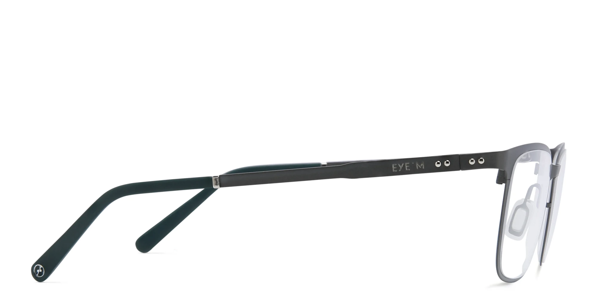 Shop EYE'M Rectangle Eyeglasses in Gunmetal online.