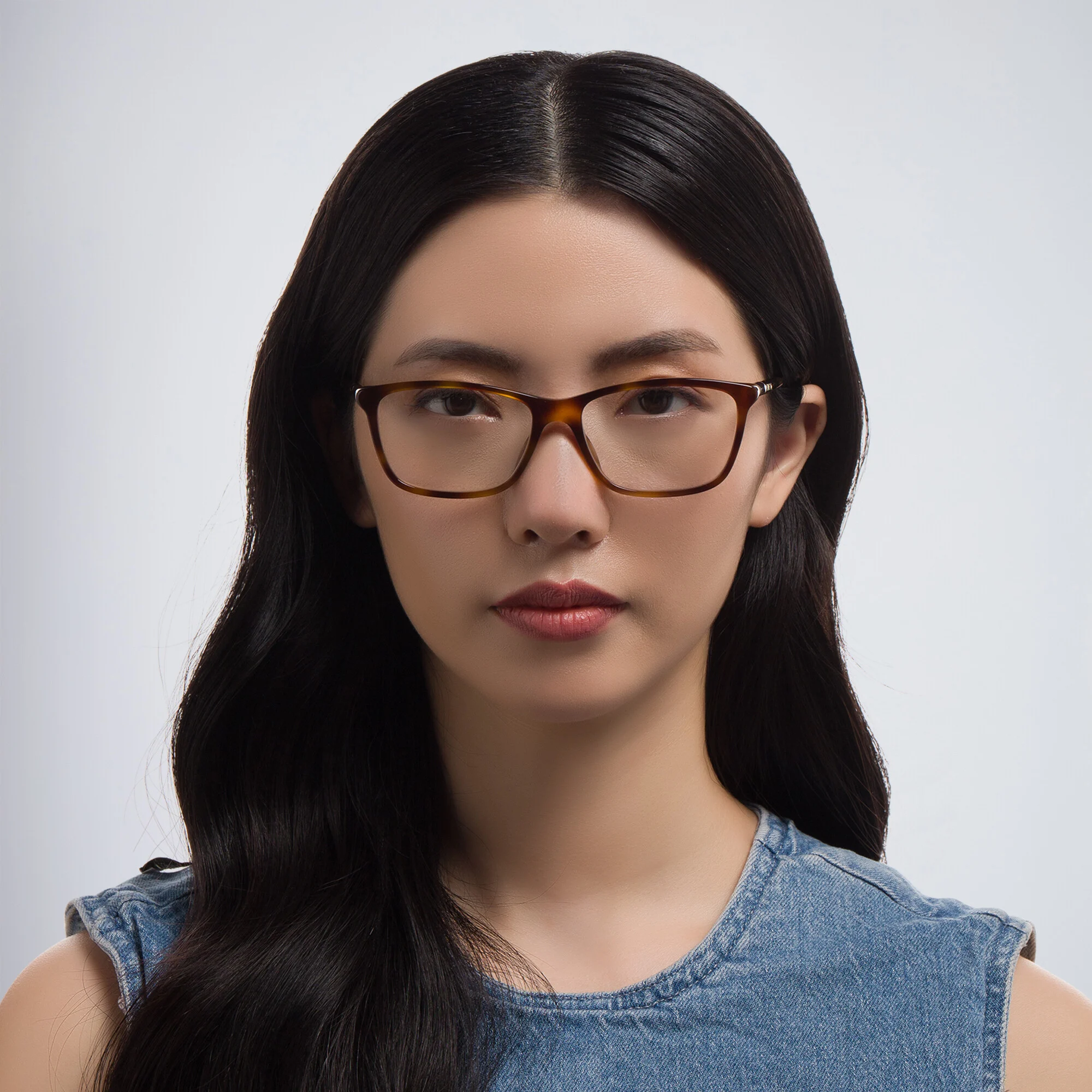 Shop EYE'M Rectangle Eyeglasses in Havana online.