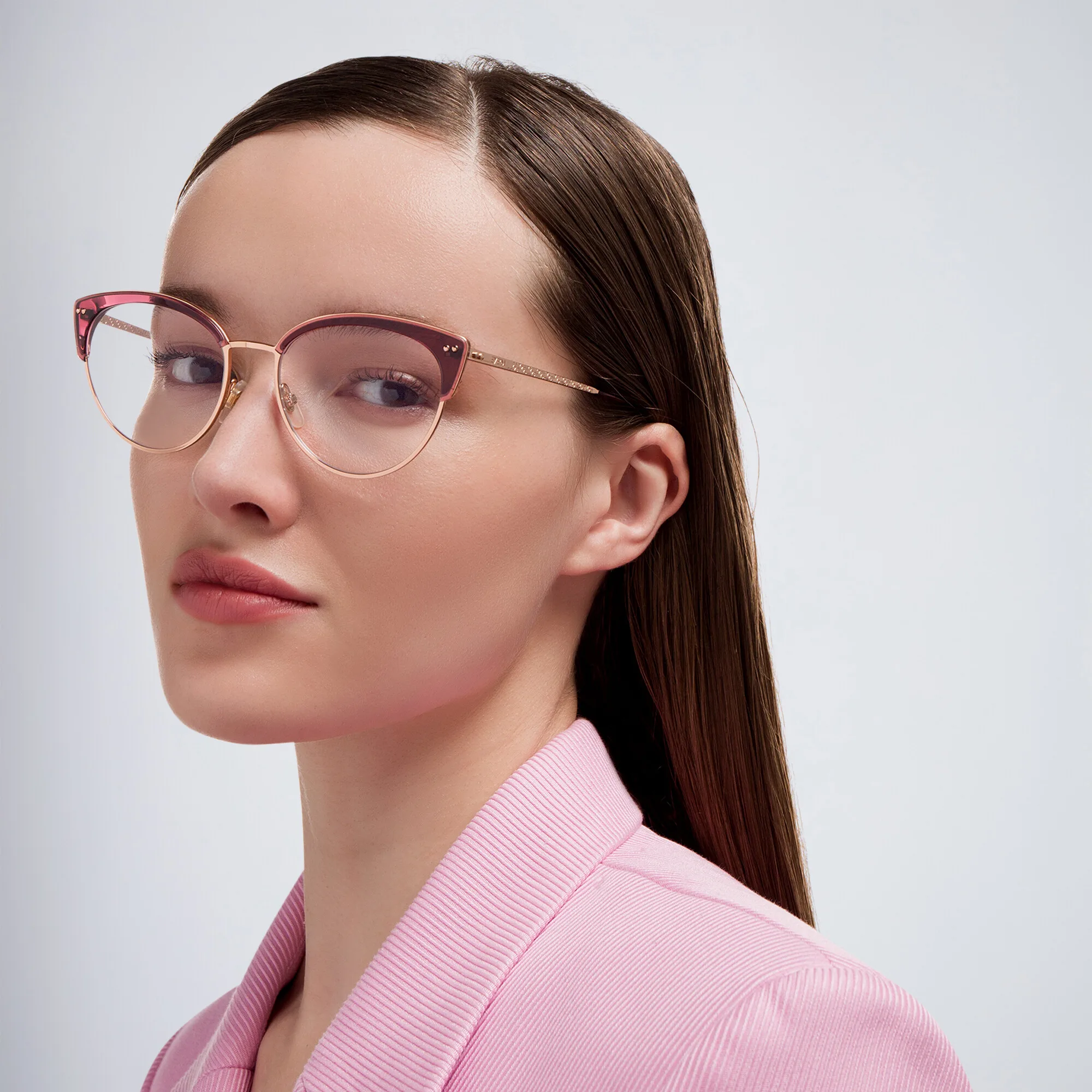 Shop EYE'M Cat Eye Eyeglasses in Purple online.