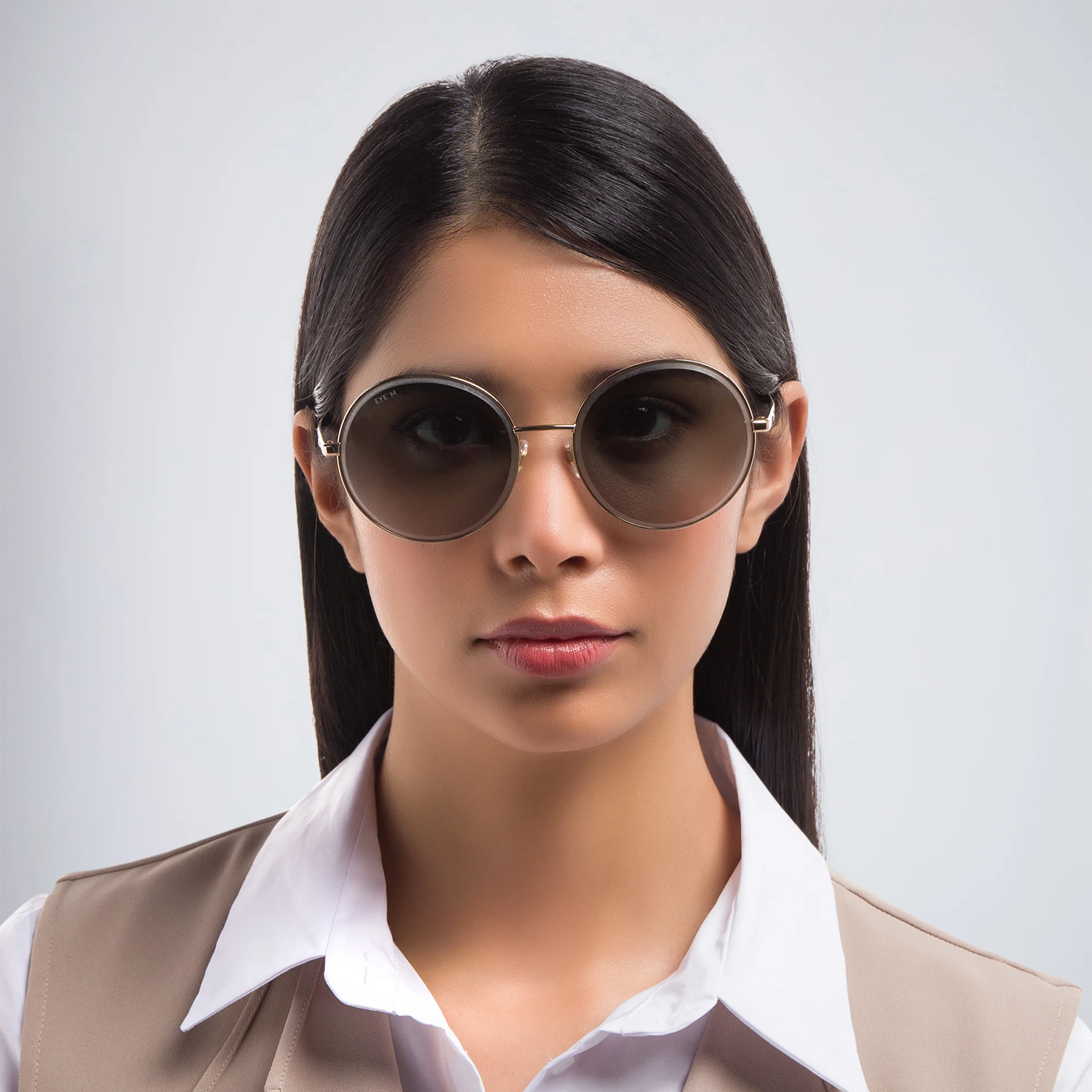 تسوق نظارة شمسية دائرية EYE'M بلون Gold أونلاين.