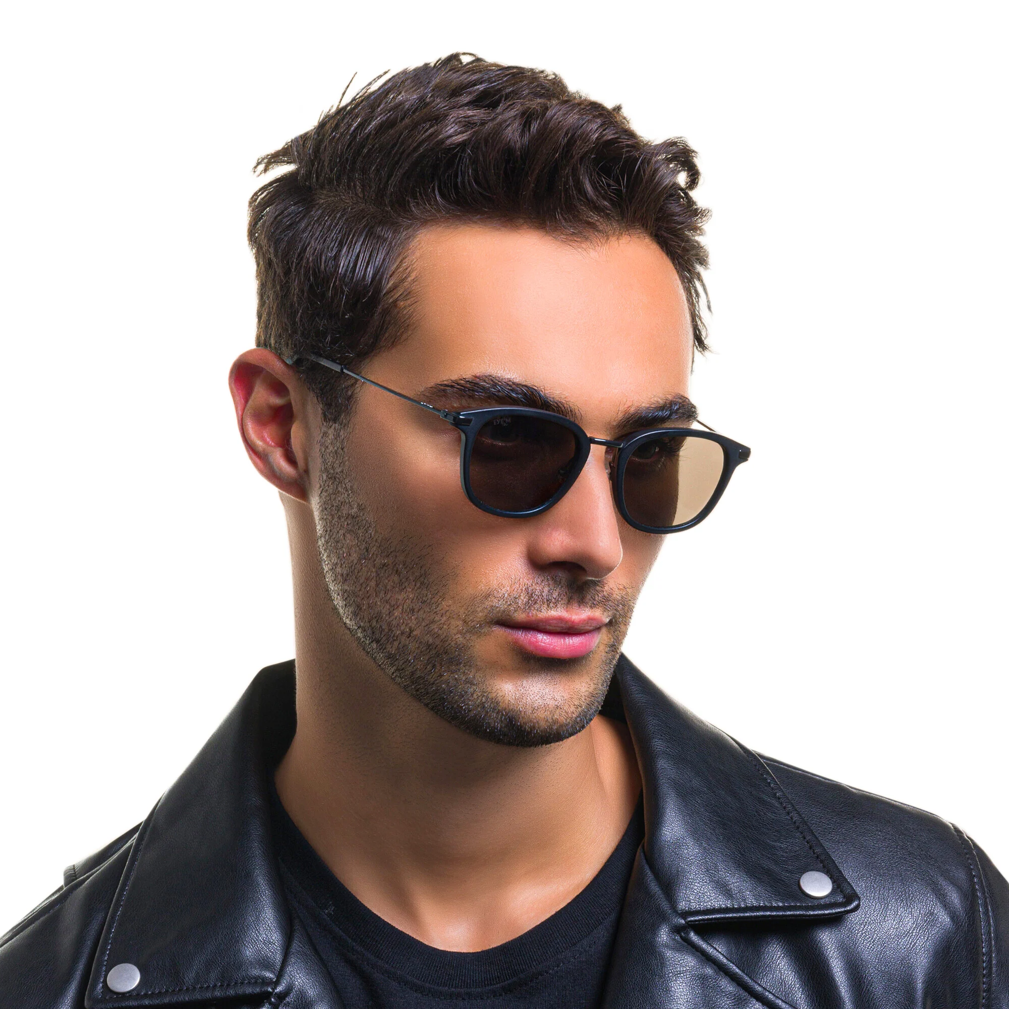 Shop EYE'M Unisex Square Sunglasses in Black online.