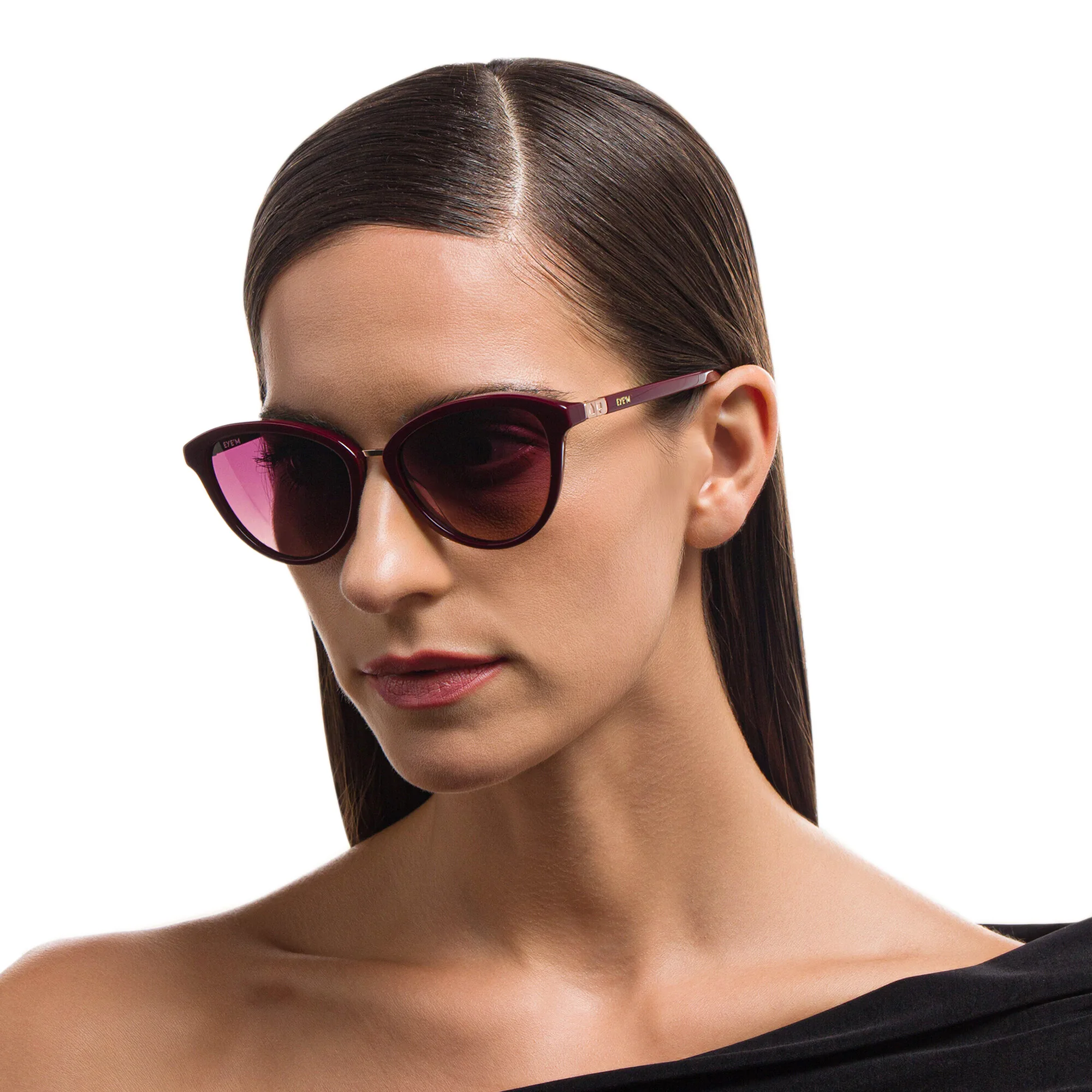 Shop EYE'M Cat Eye Sunglasses in Red online.