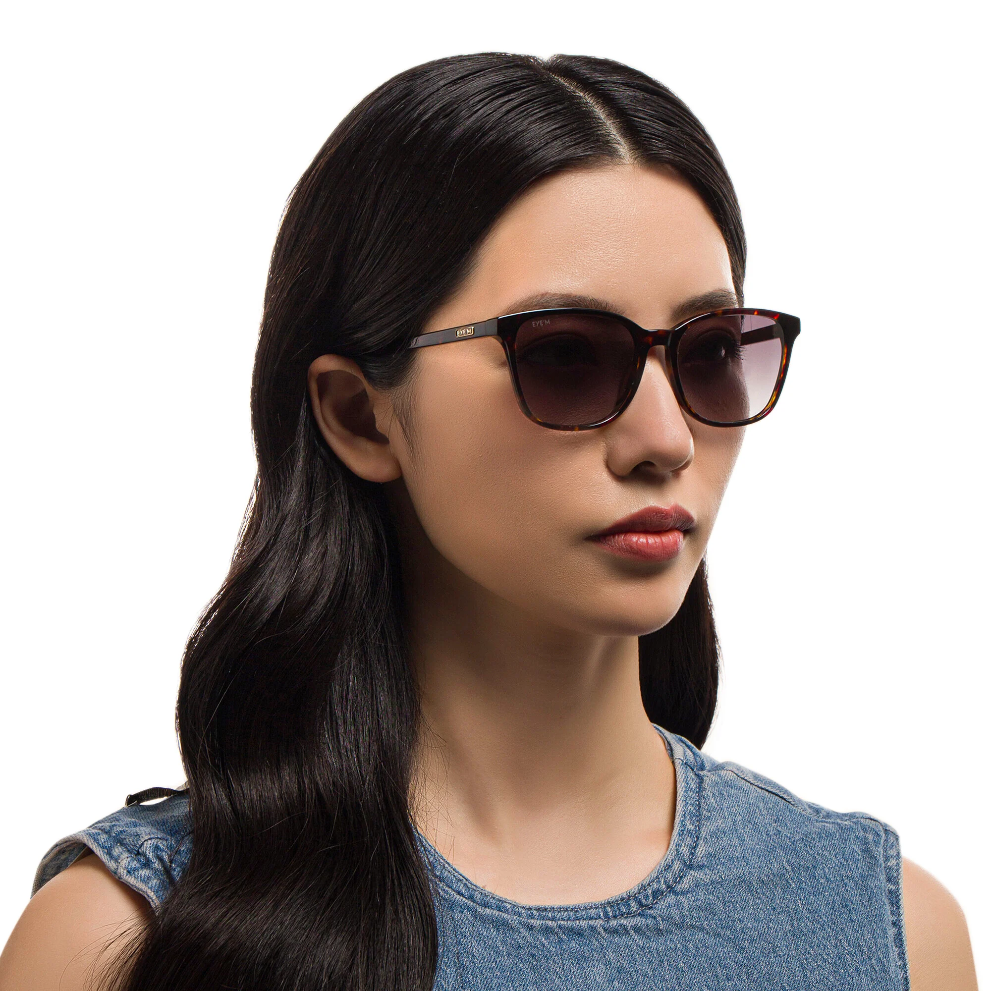 Shop EYE'M Square Sunglasses in Havana online.
