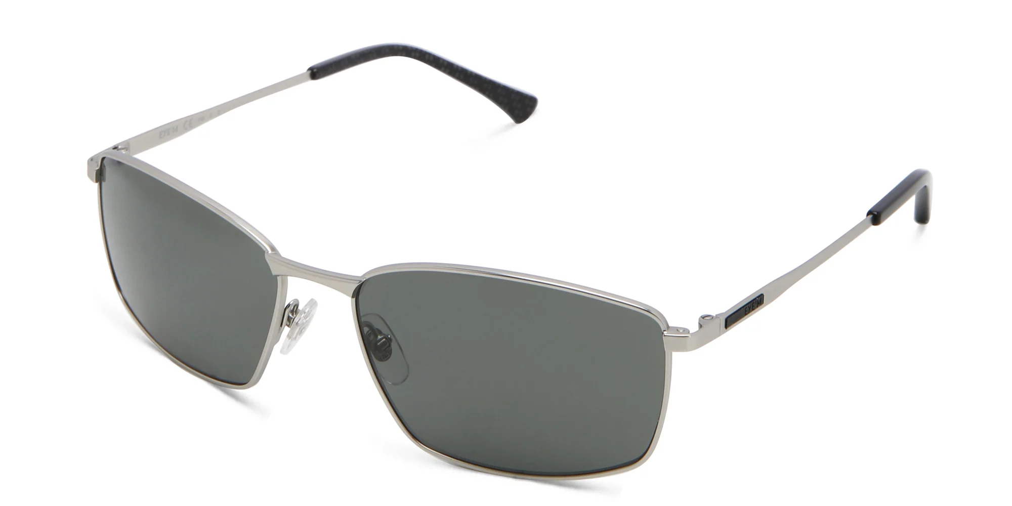 Shop EYE'M Wide Rectangle Sunglasses in Silver online.