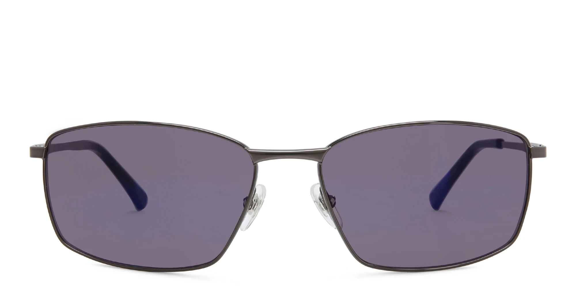 Shop EYE'M Wide Rectangle Sunglasses in Gunmetal online.