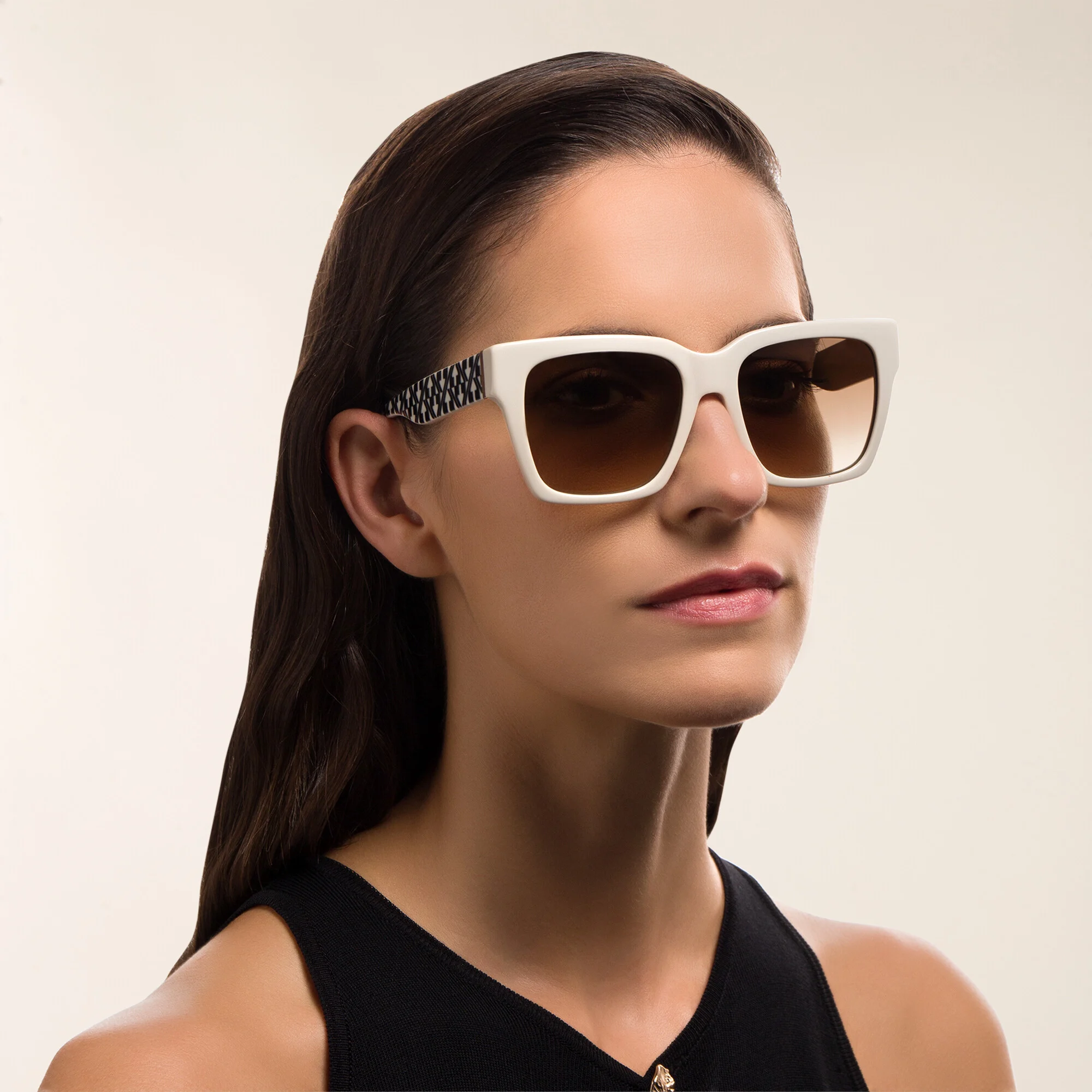 Shop EYE'M Square Sunglasses in White online.