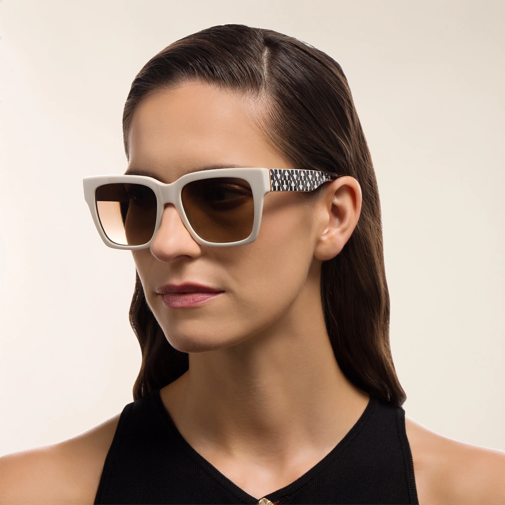 Shop EYE'M Square Sunglasses in White online.