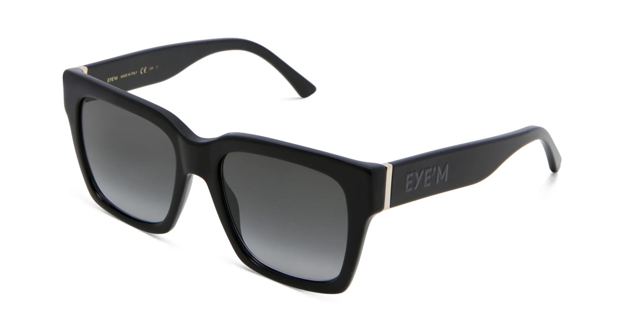 Shop EYE'M Square Sunglasses in Black online.
