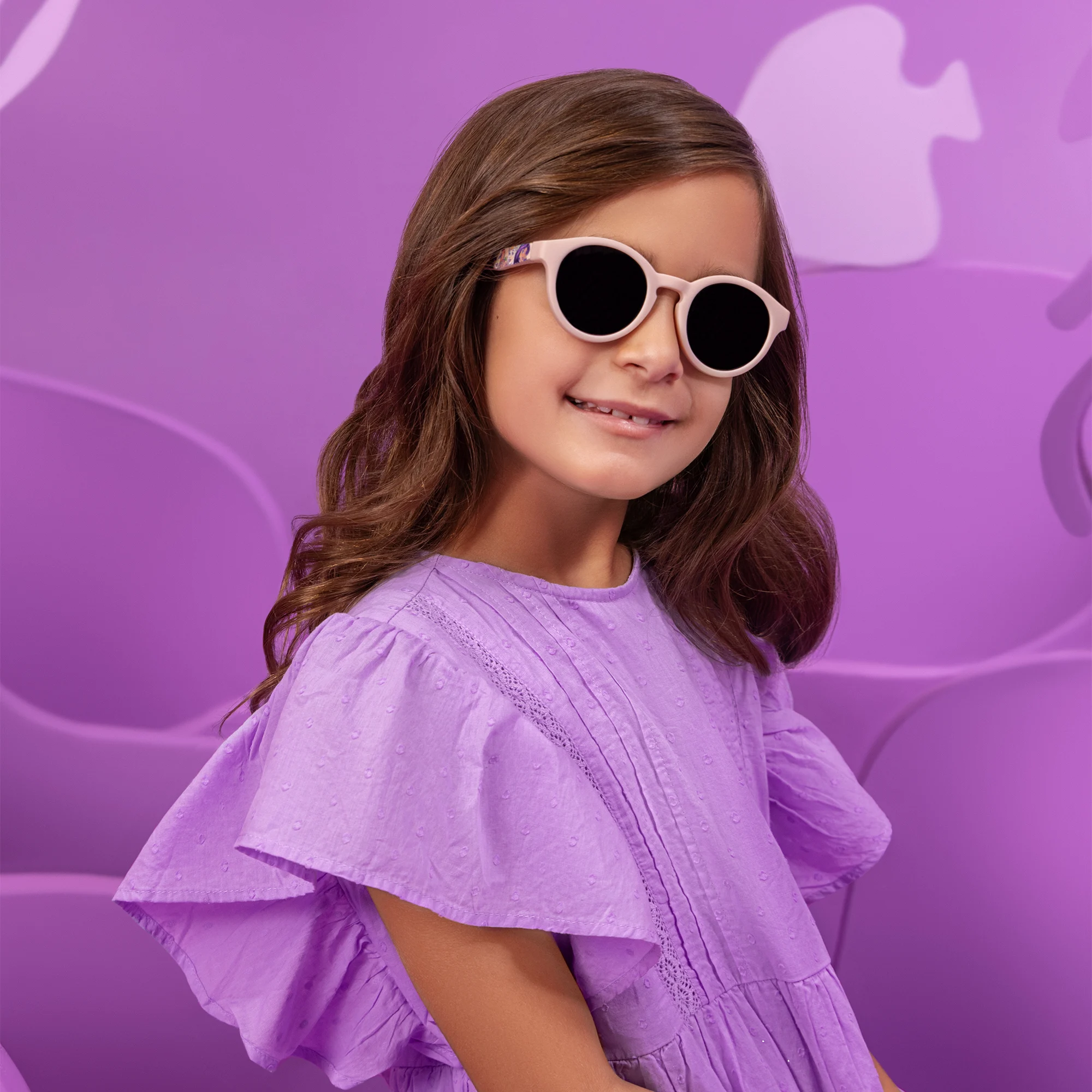 Shop EYE'M Disney Princesses Kids Round Sunglasses in Nude online.