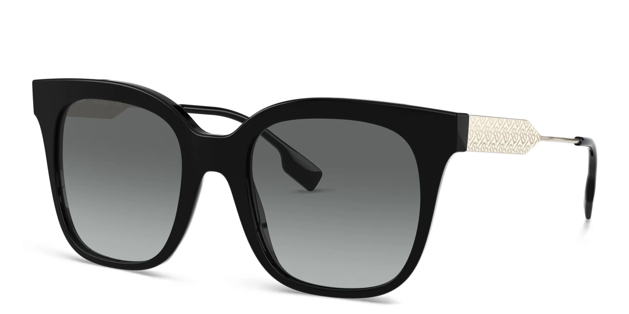 Shop BURBERRY Square Sunglasses in Black online.