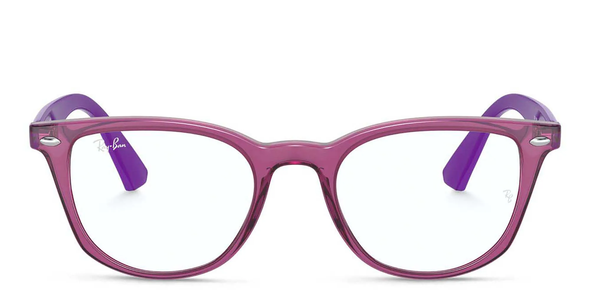 Shop Ray-Ban Junior Kids Square Eyeglasses in Purple online.
