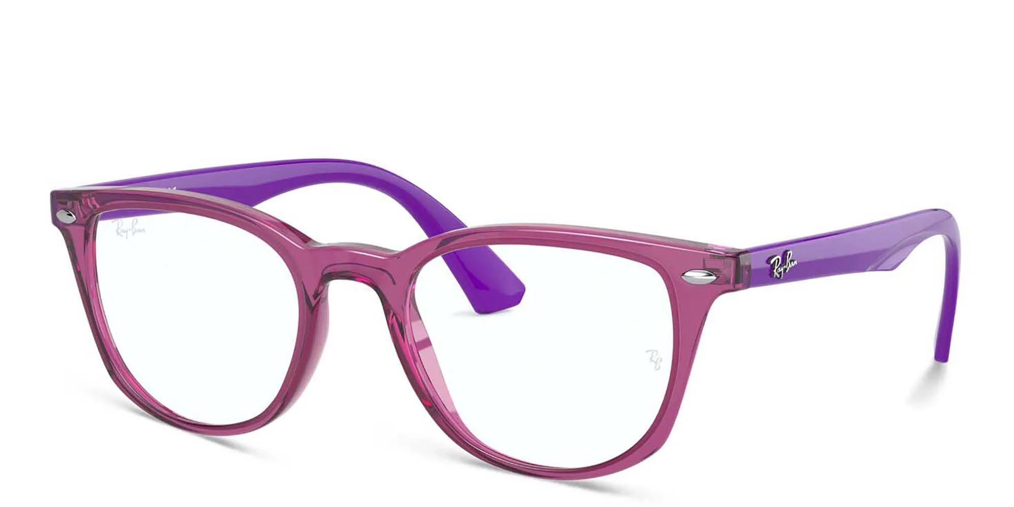 Shop Ray-Ban Junior Kids Square Eyeglasses in Purple online.