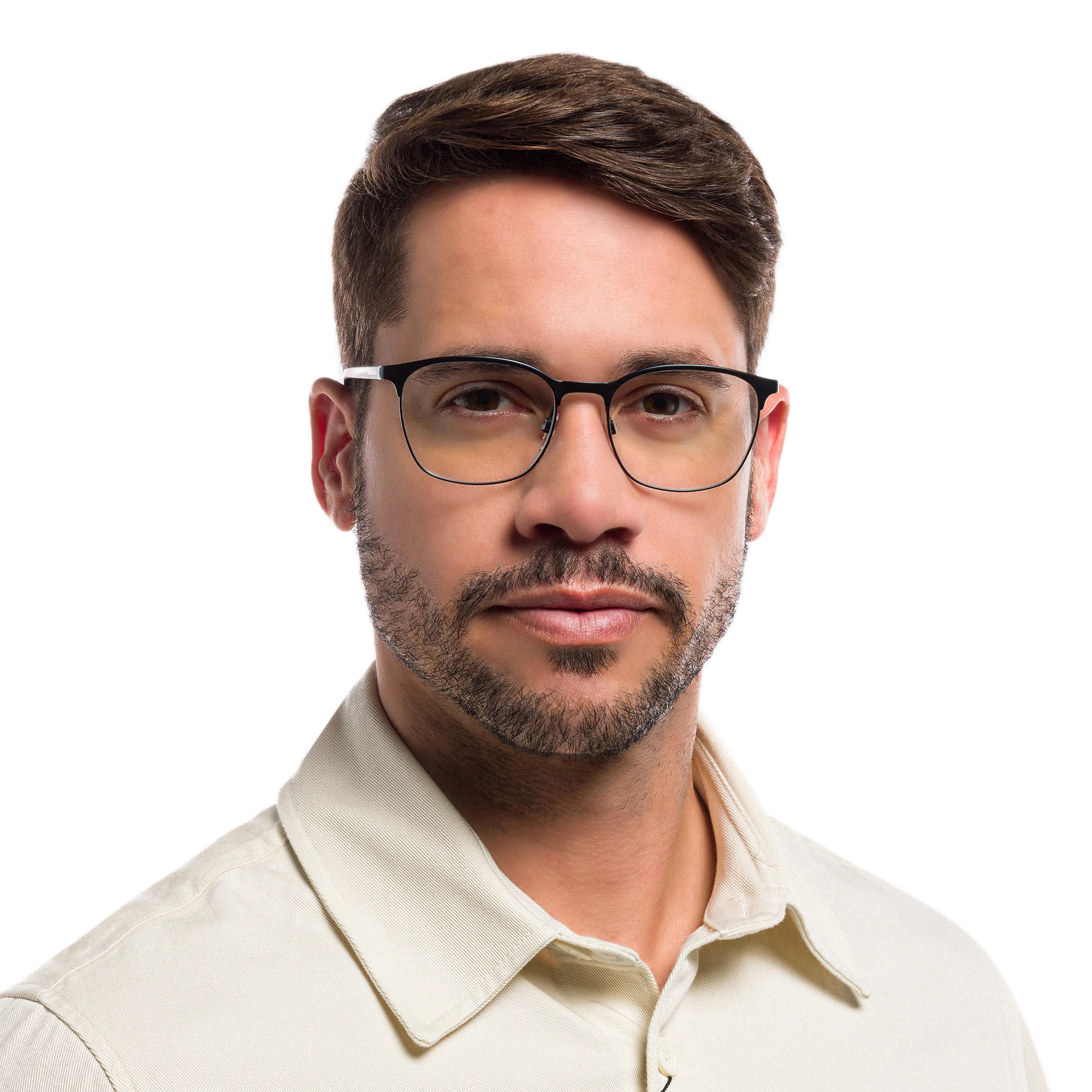 Shop Emporio Armani Oval Eyeglasses in Matte Black online.