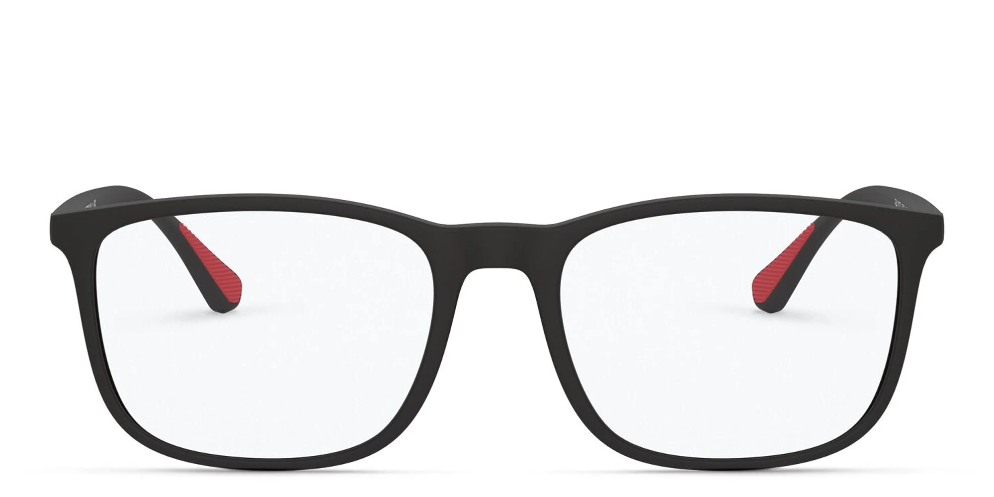 Shop Emporio Armani Square Eyeglasses in Matte Black online.