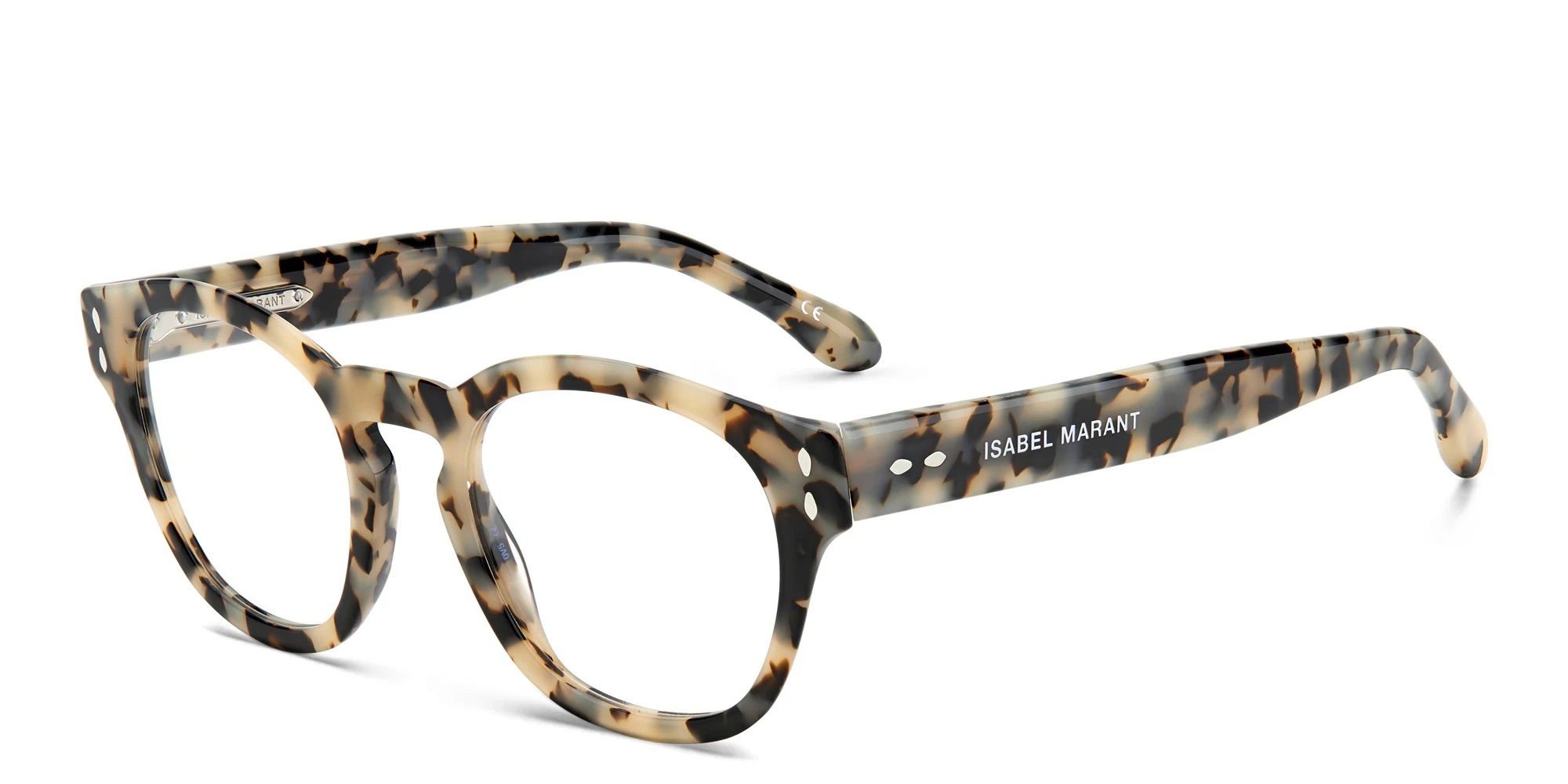 Shop ISABEL MARANT Round Eyeglasses in White Havana online.