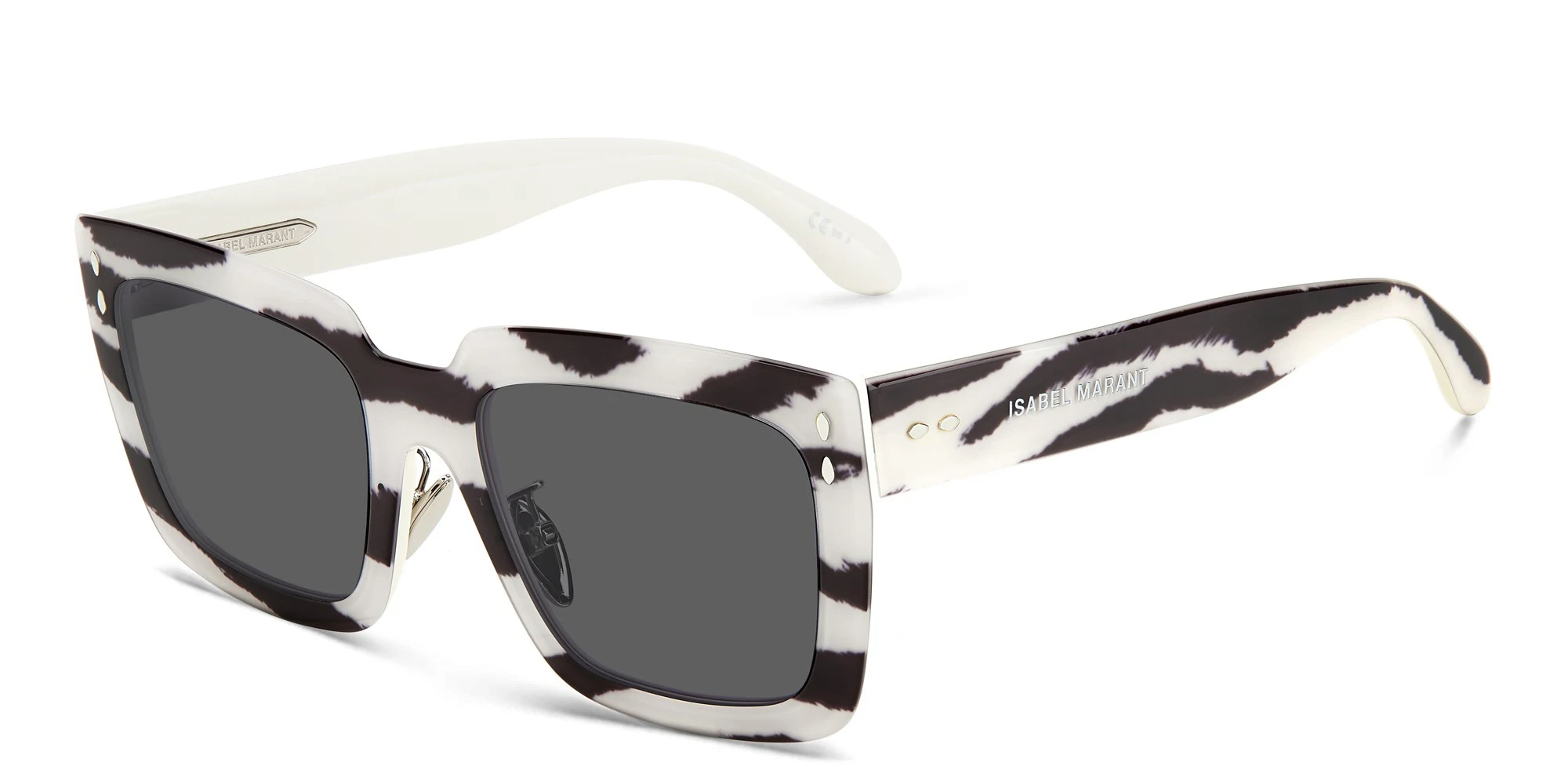 Shop ISABEL MARANT Square Sunglasses in Ivory Pattern online.